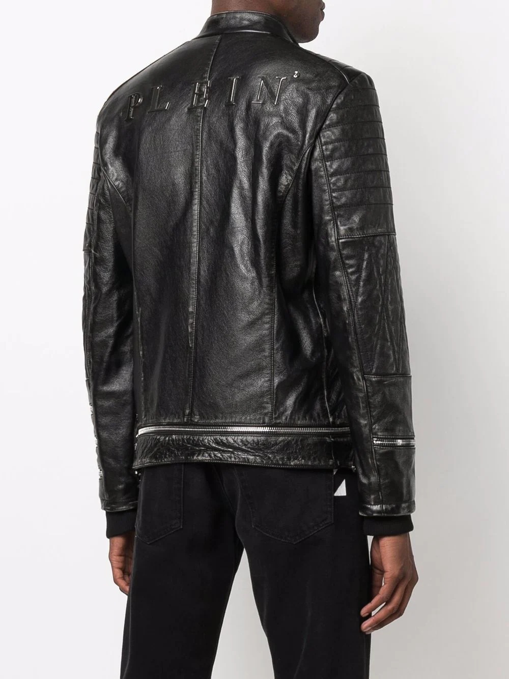 Iconic Plein leather biker jacket - 4