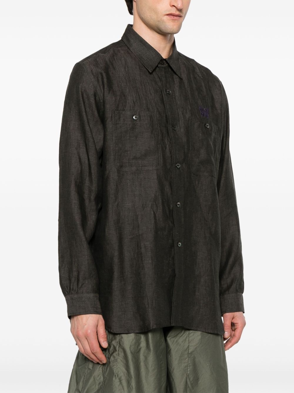 embroidered-logo shirt - 3