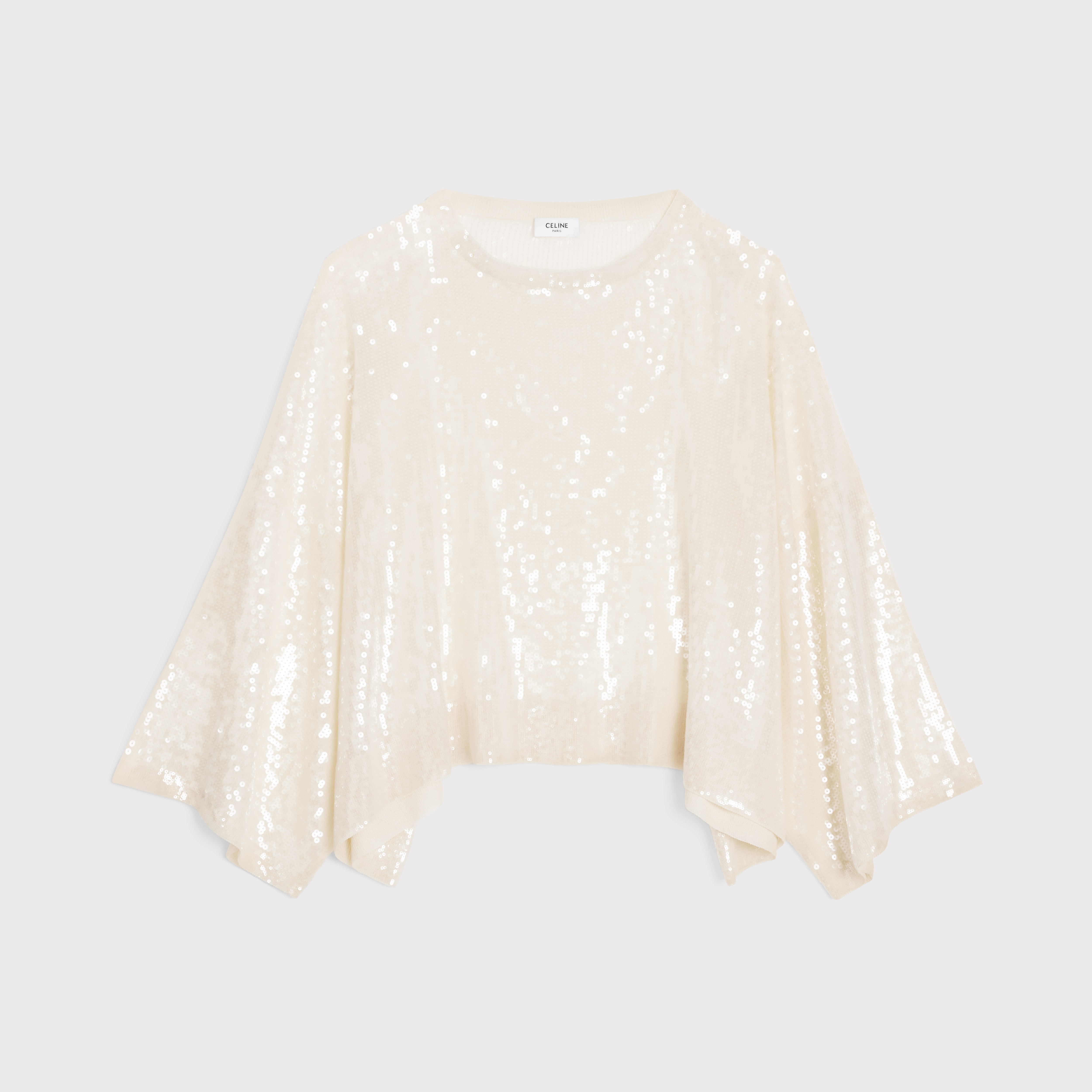 embroidered crop top in silk - 1