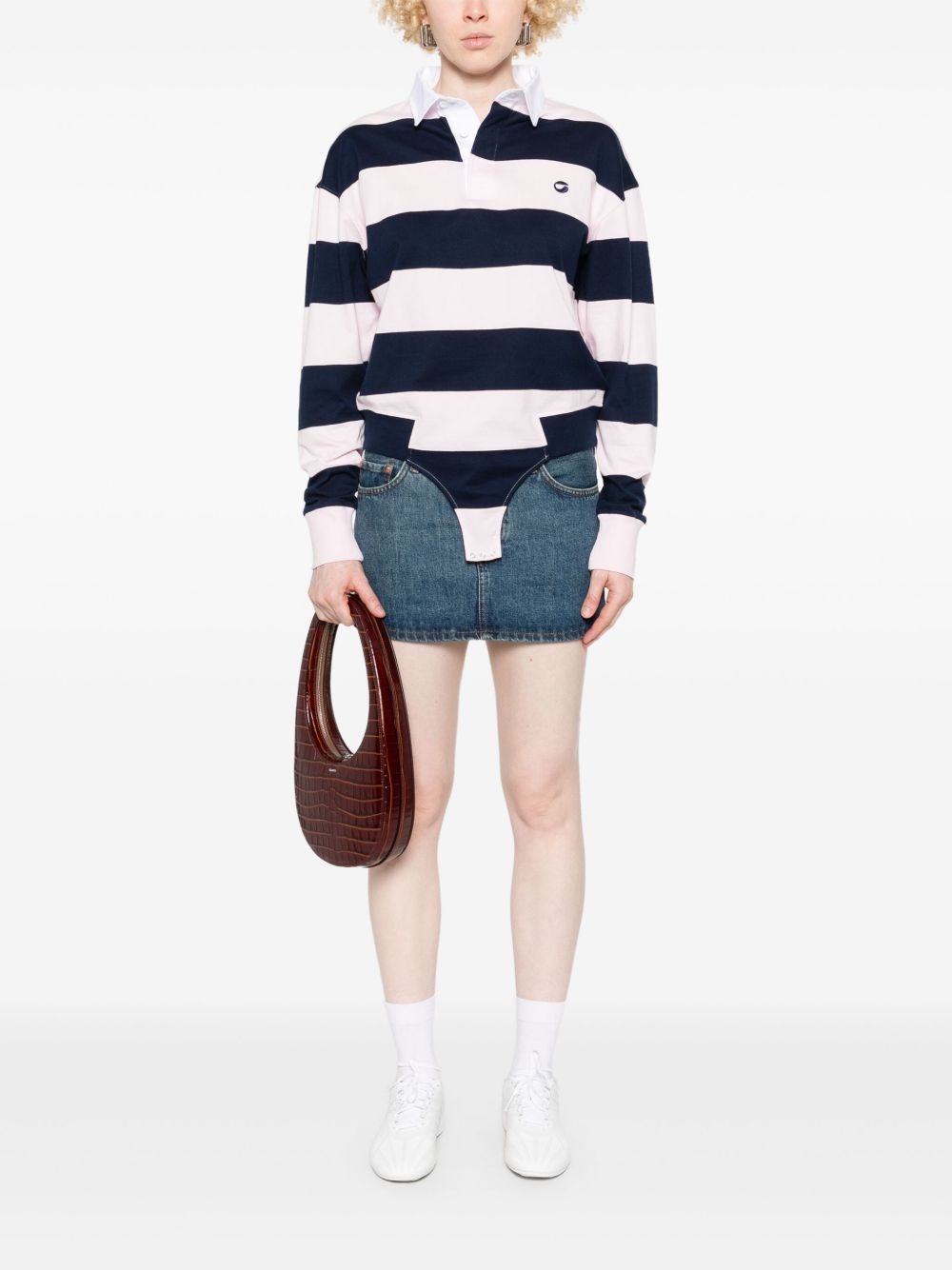 striped polo bodysuit - 2