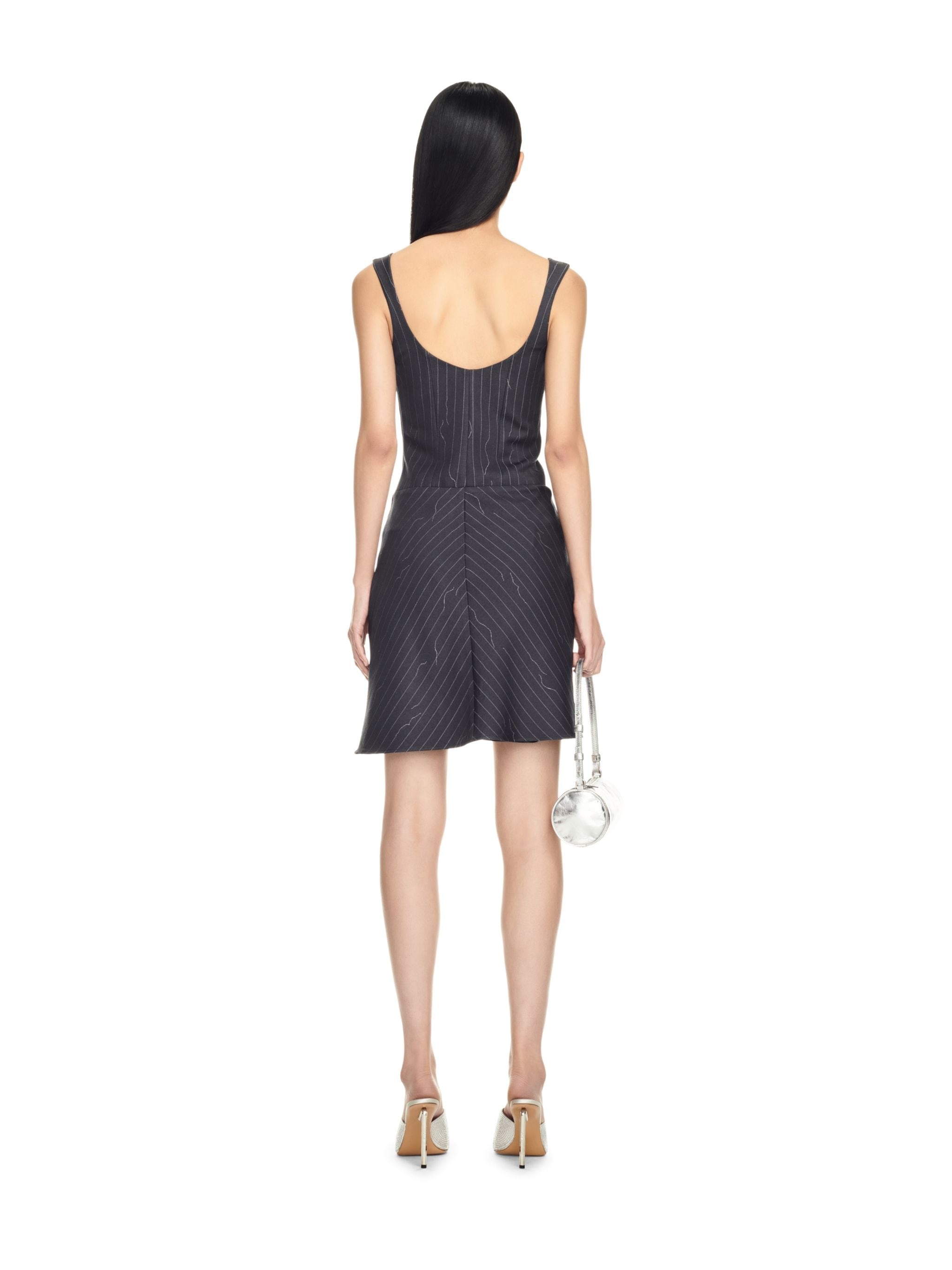 Pinstripe Twisted Dress - 4