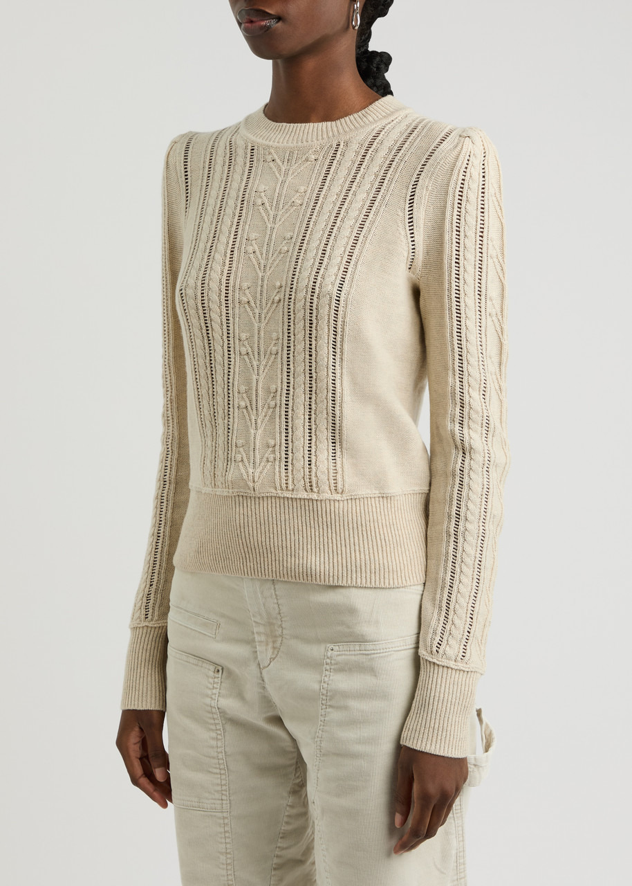 Isabel Marant étoile Kalyn Cable-knit Cotton-blend Jumper - 2