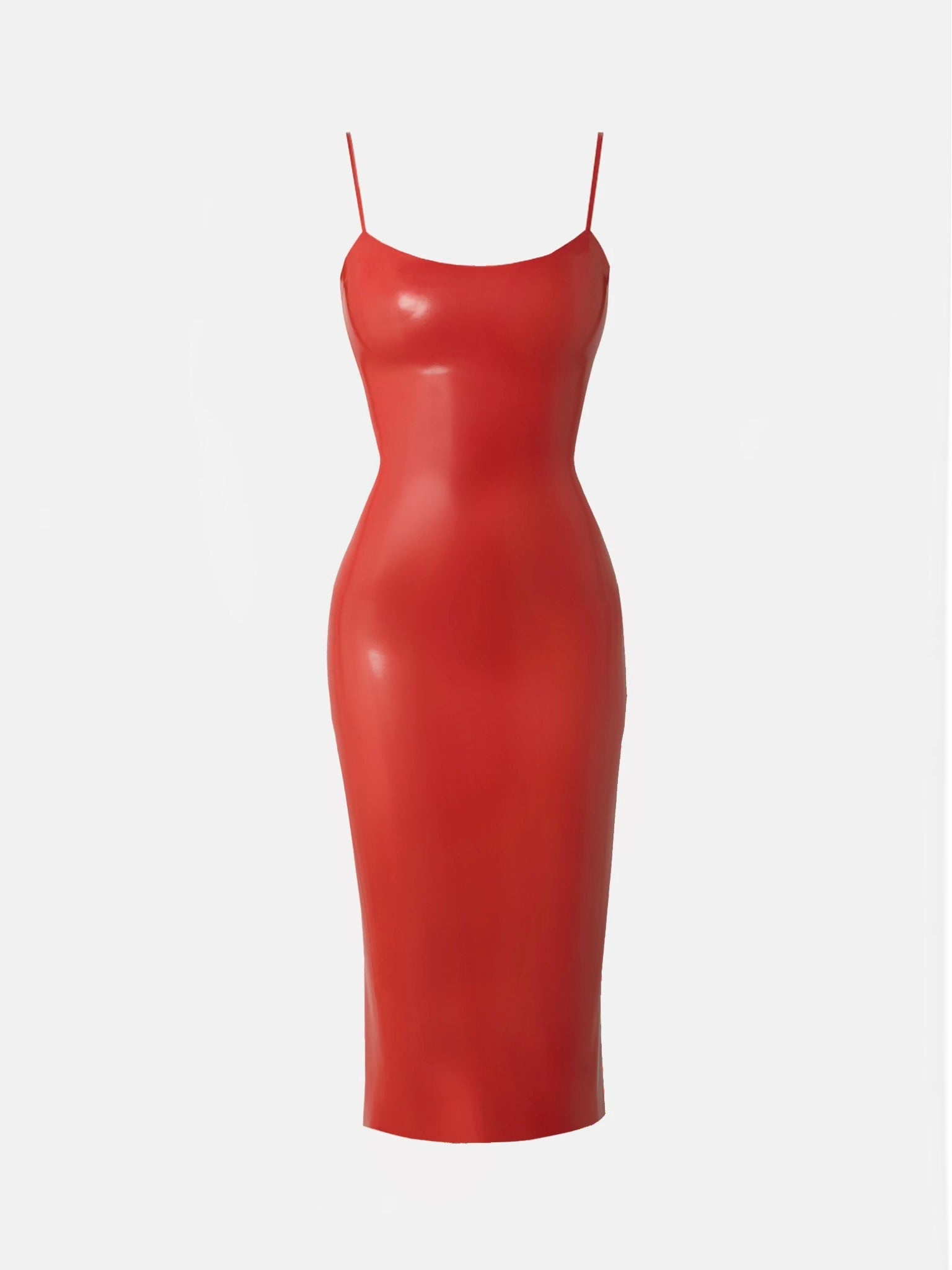 WHISTLE LATEX MIDI DRESS RED - 8