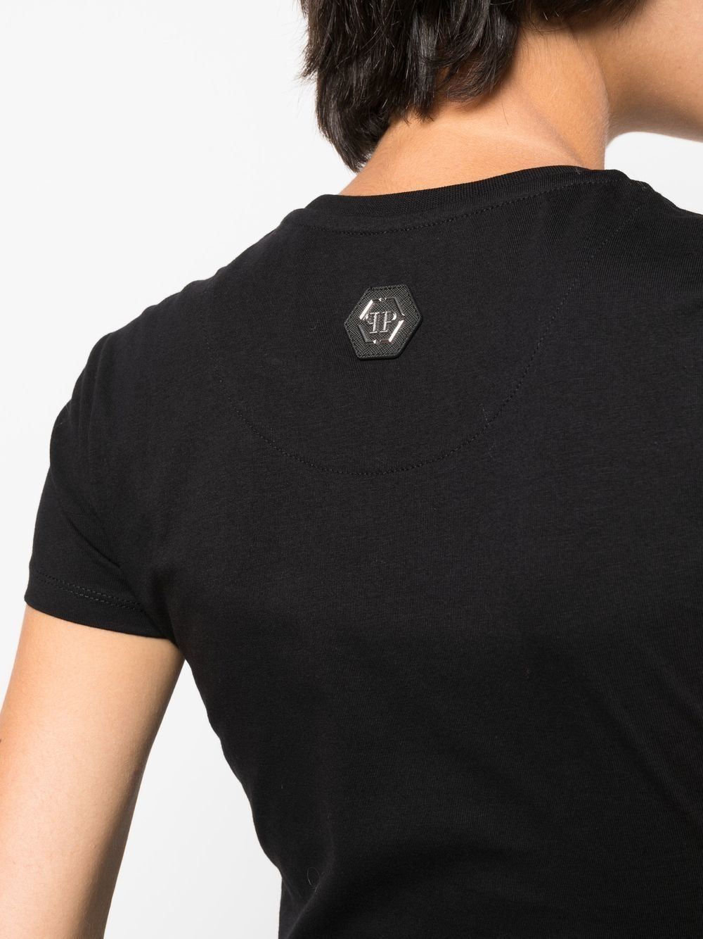 crystal-embellished logo T-shirt - 5