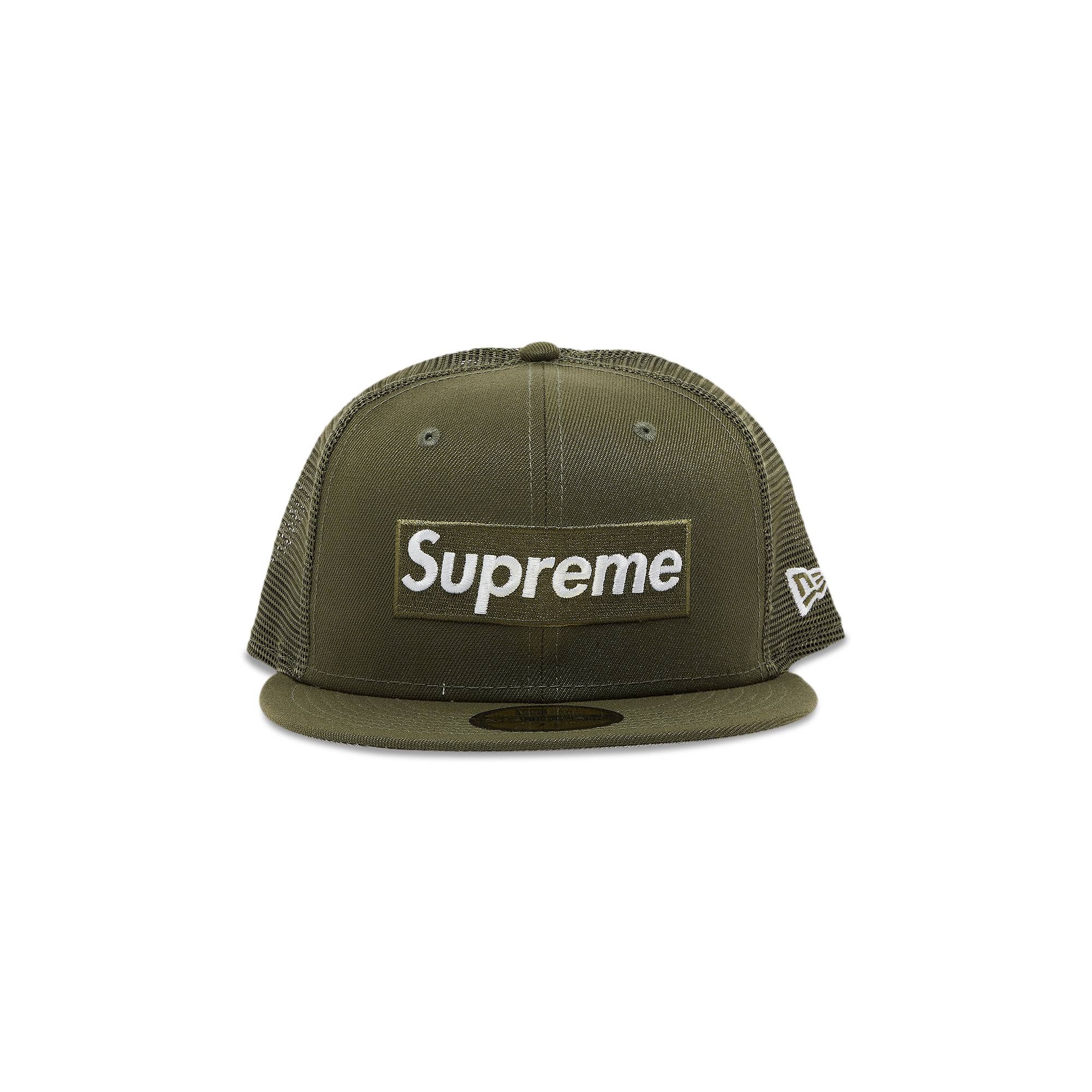 Supreme x New Era Box Logo Mesh Back 'Olive' - 1