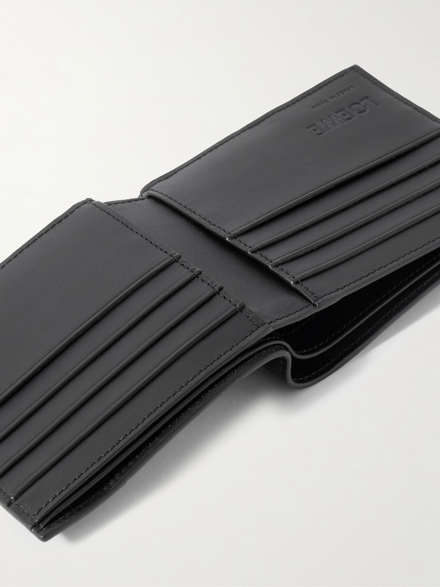Puzzle Logo-Embossed Leather Billfold Wallet Black - 4