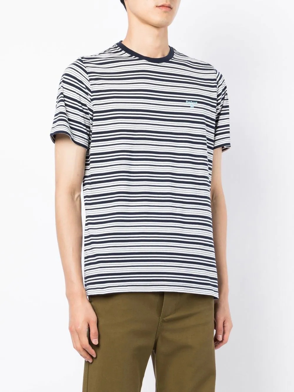 logo-print striped T-shirt - 3