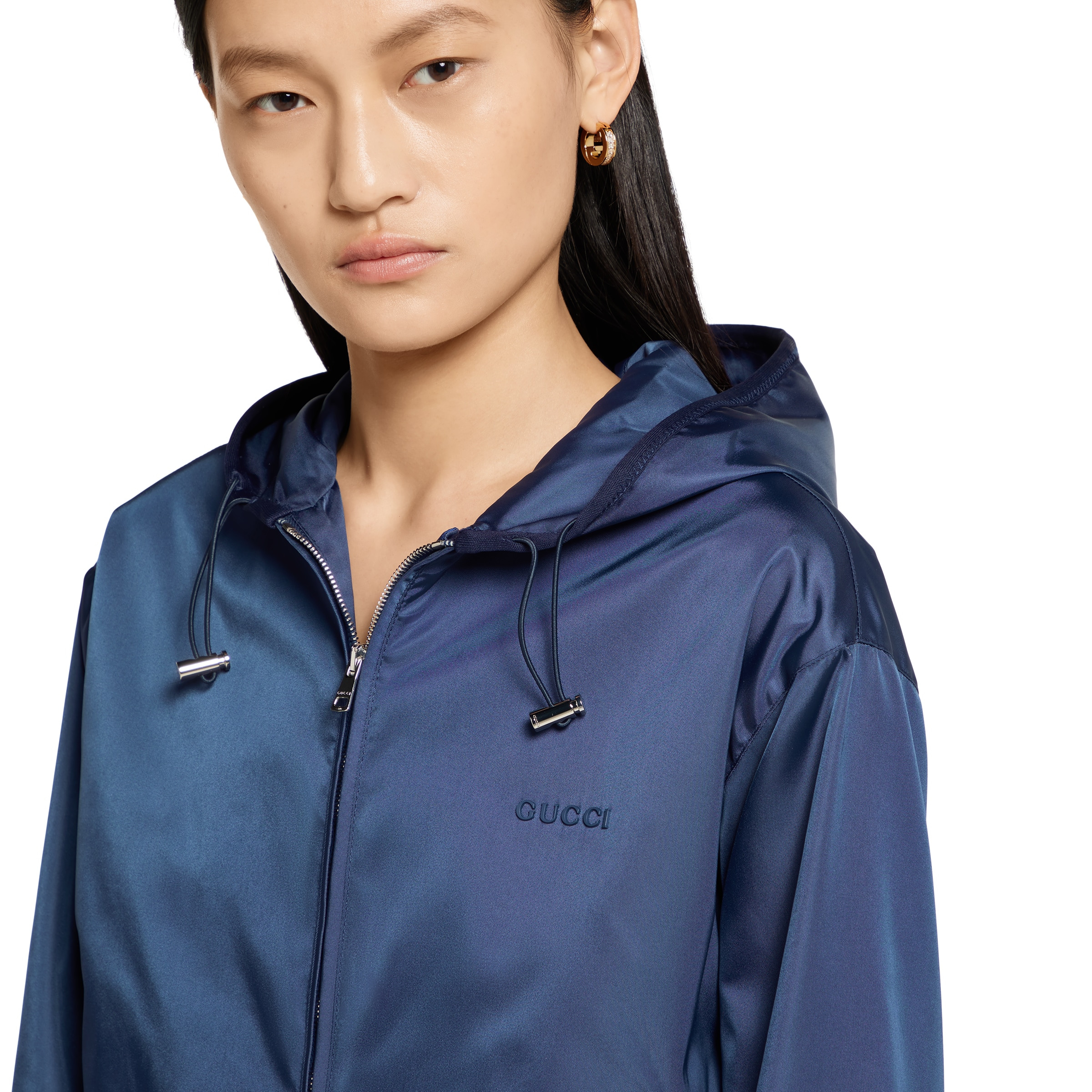 Gabardine jacket with metal logo - 5