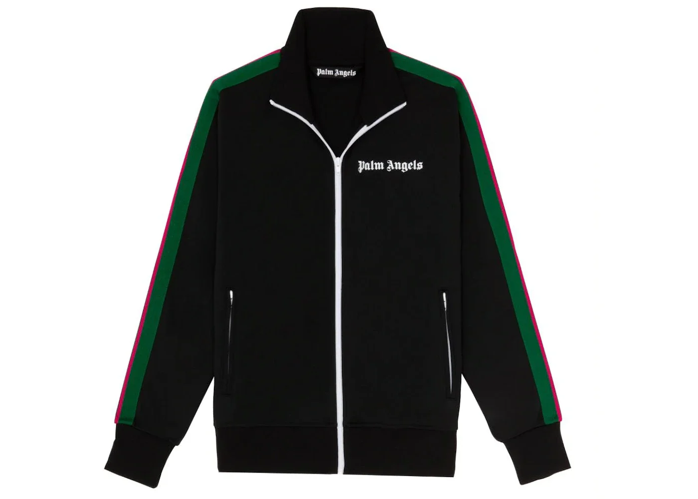 Palm Angels College Zip Up Track Jacket Black/Green - 1