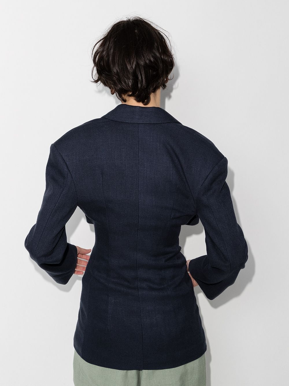 single-breasted cut-out blazer - 3