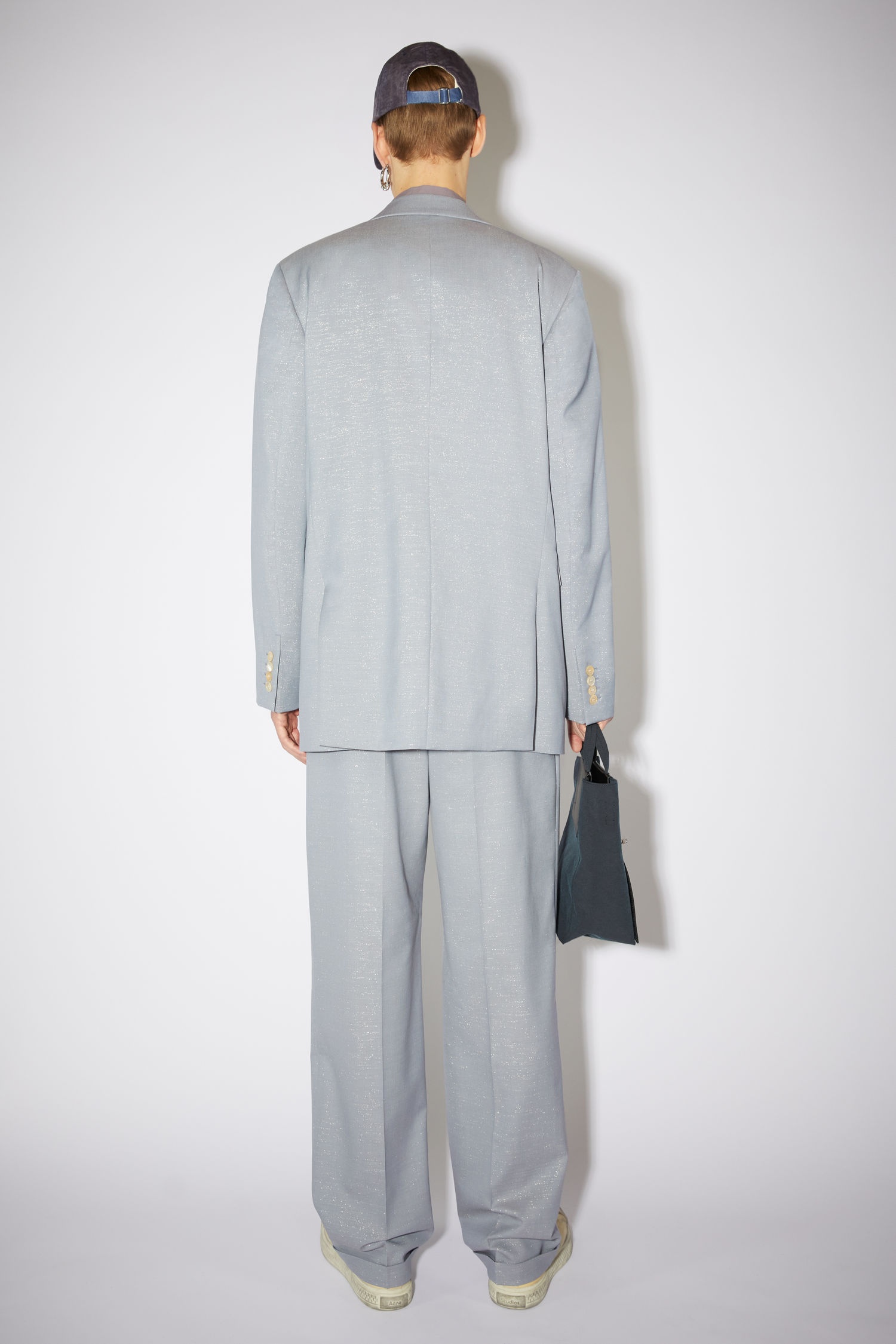 Lurex suit jacket - Dusty blue - 3