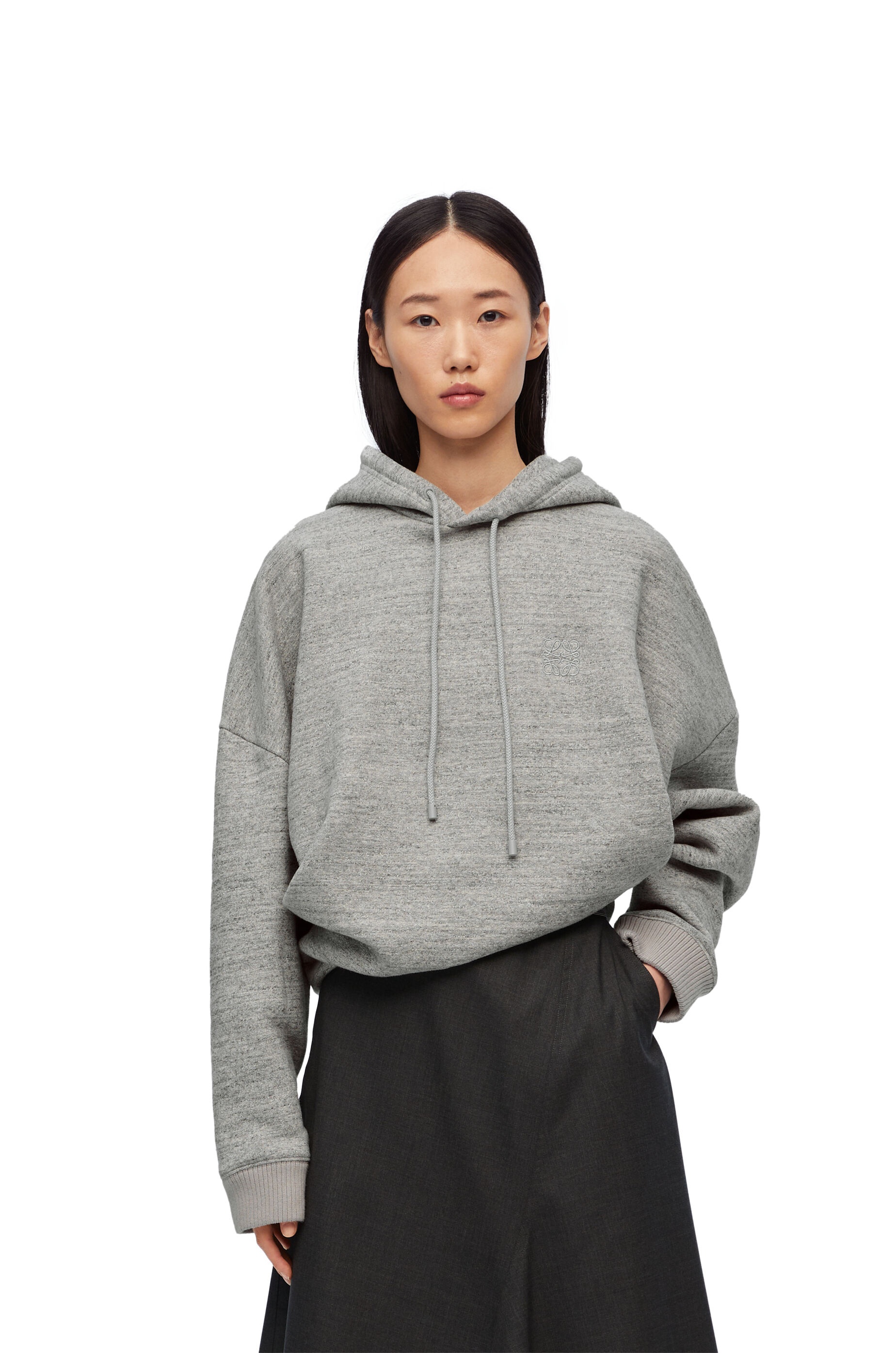 Draped hoodie in cotton - 3
