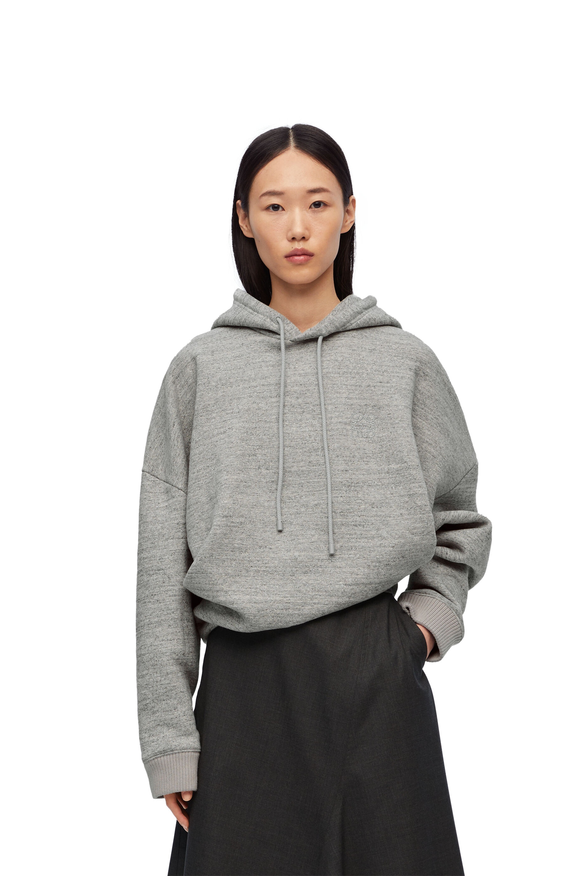 Draped hoodie in cotton - 3