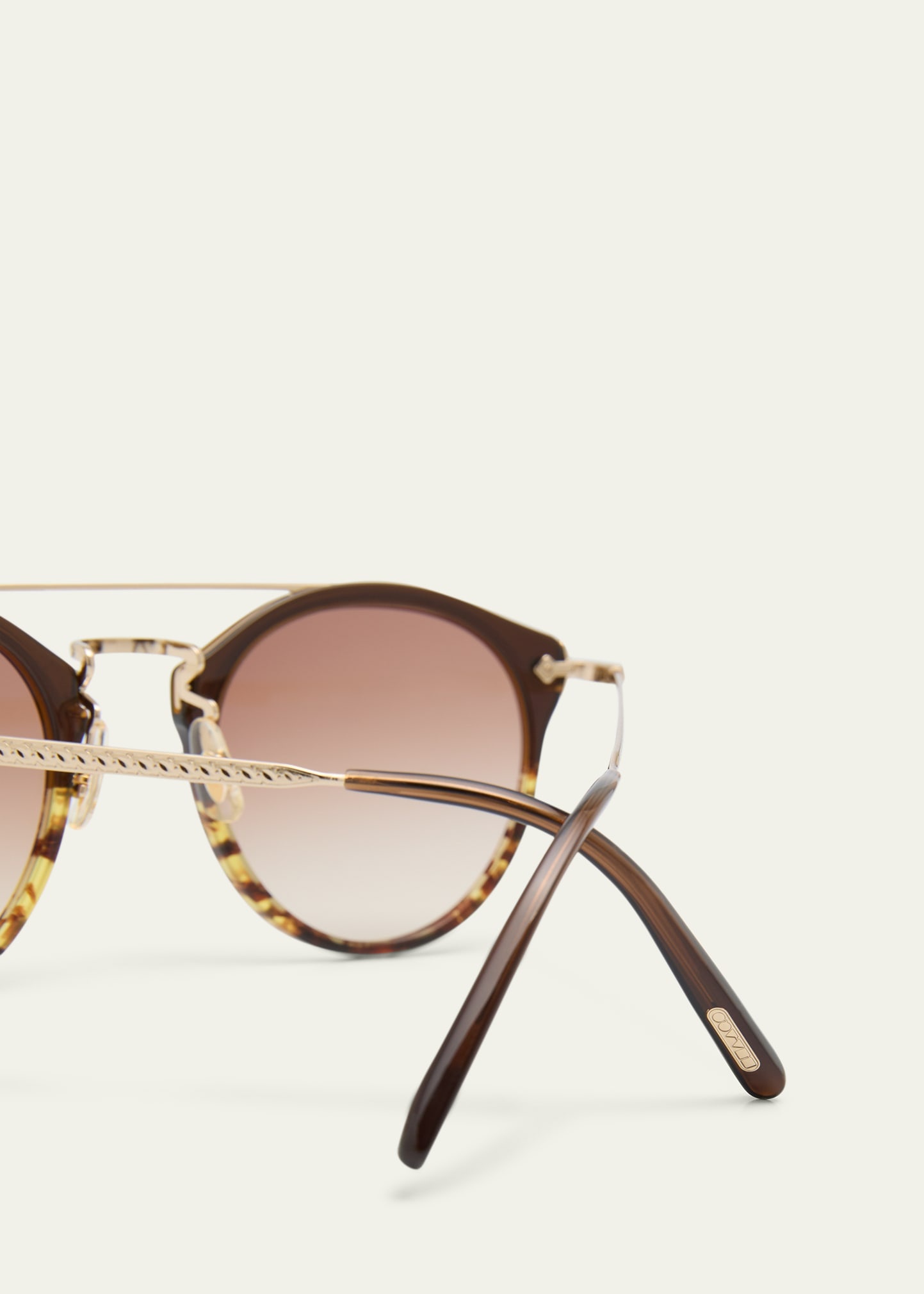 Remick Filigree Acetate & Metal Aviator Sunglasses - 5