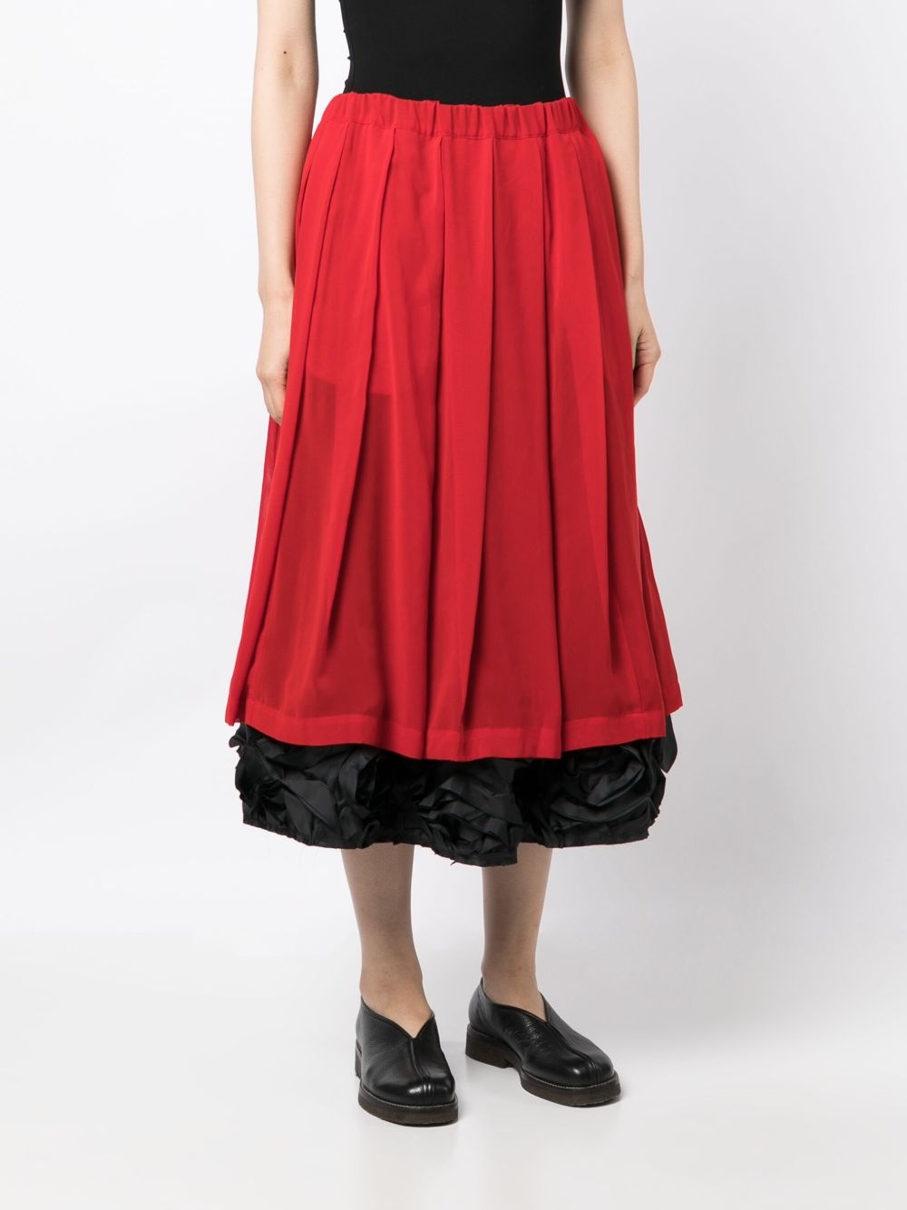 ruffled-trim midi skirt - 3