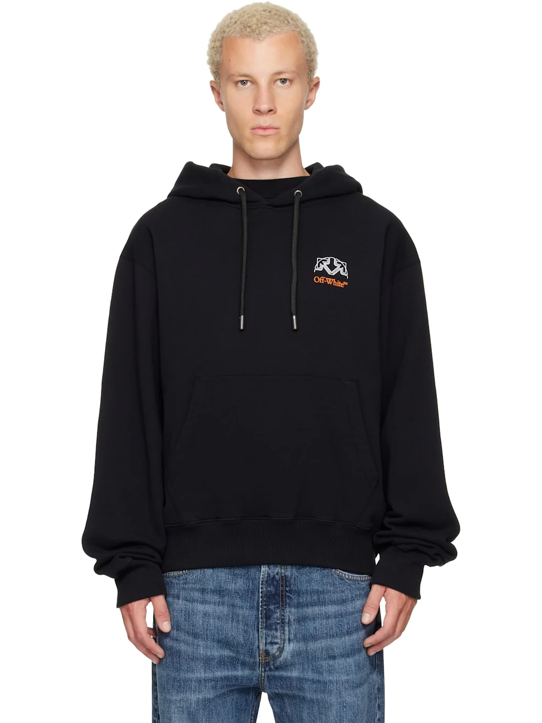 Black Off Line Regular Hoodie - 1