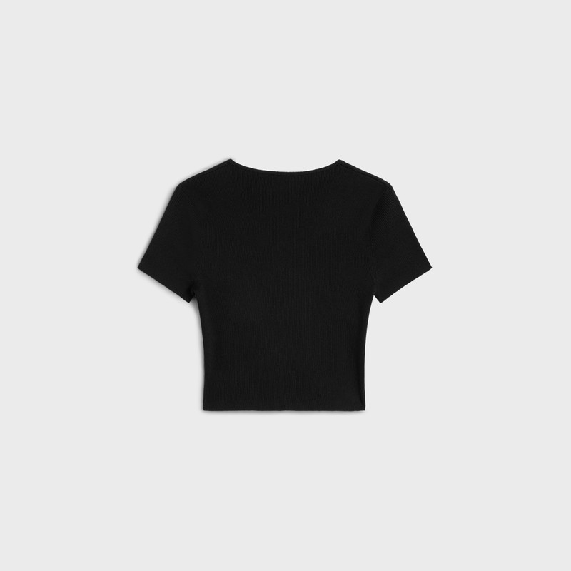 CELINE heart crop top in underpinning silk and cotton outlook
