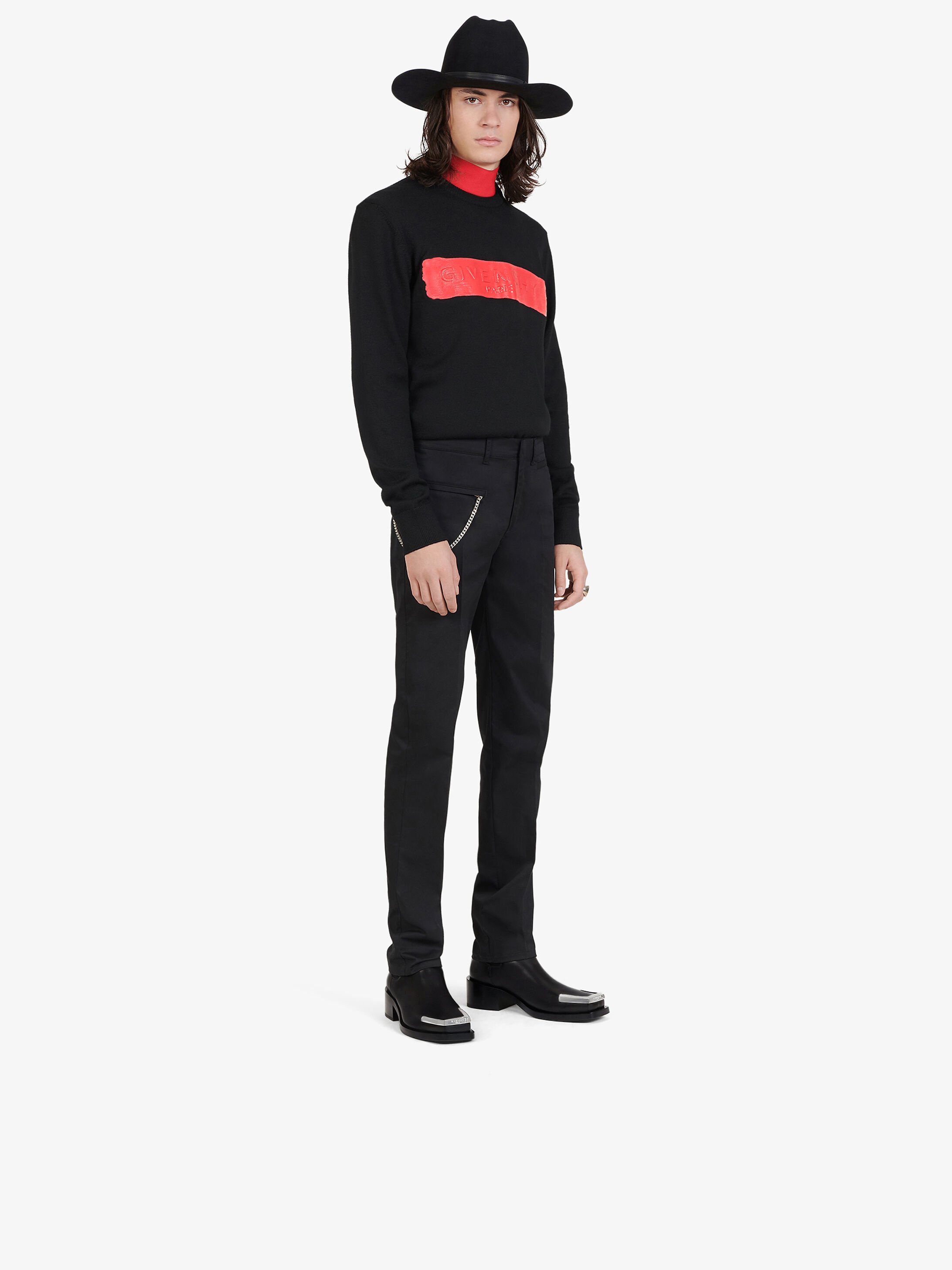 GIVENCHY sweater in wool with latex band - 2