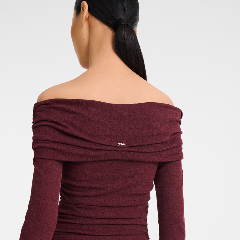Long dress Burgundy - Crepe jersey 5