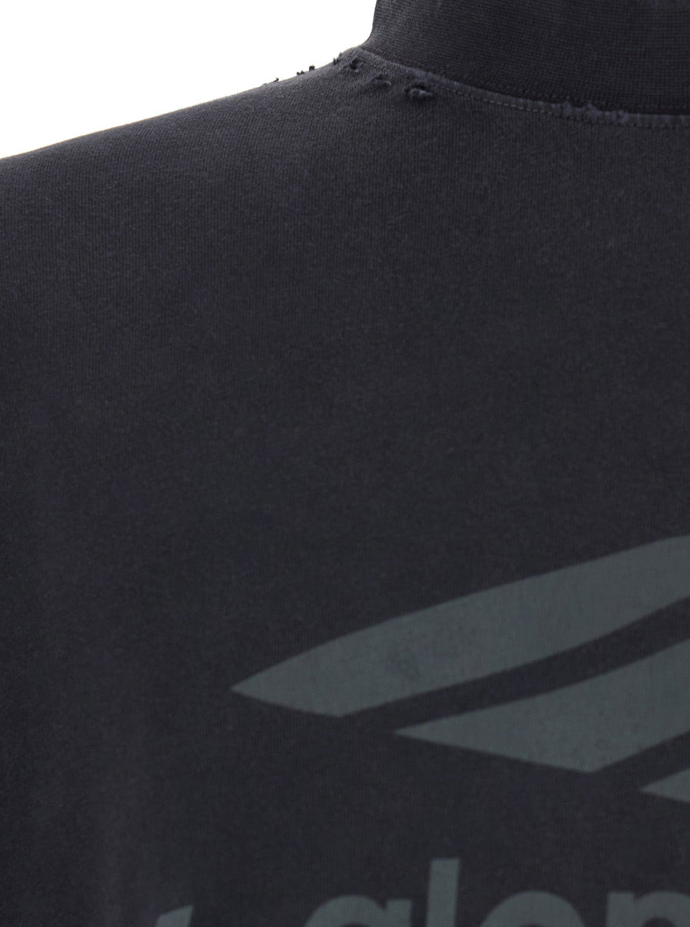 Balenciaga Men '3B Liquefied' Grey T-Shirt With Logo On The Front And Distressed Effect In Cotton Ma - 3