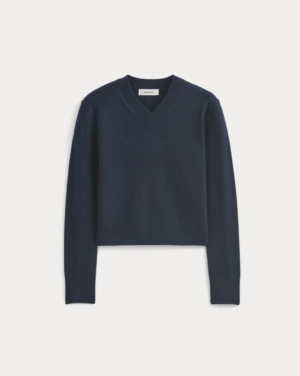 CASHMERE CROPPED HIGH-V SWEATER - 1