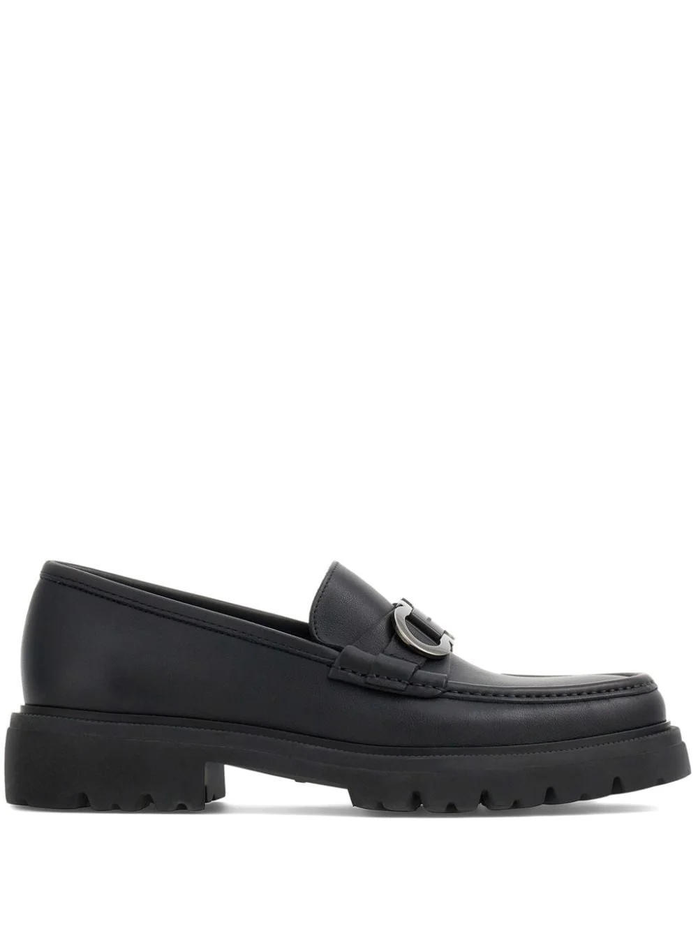 Gancini-buckle leather loafers - 1