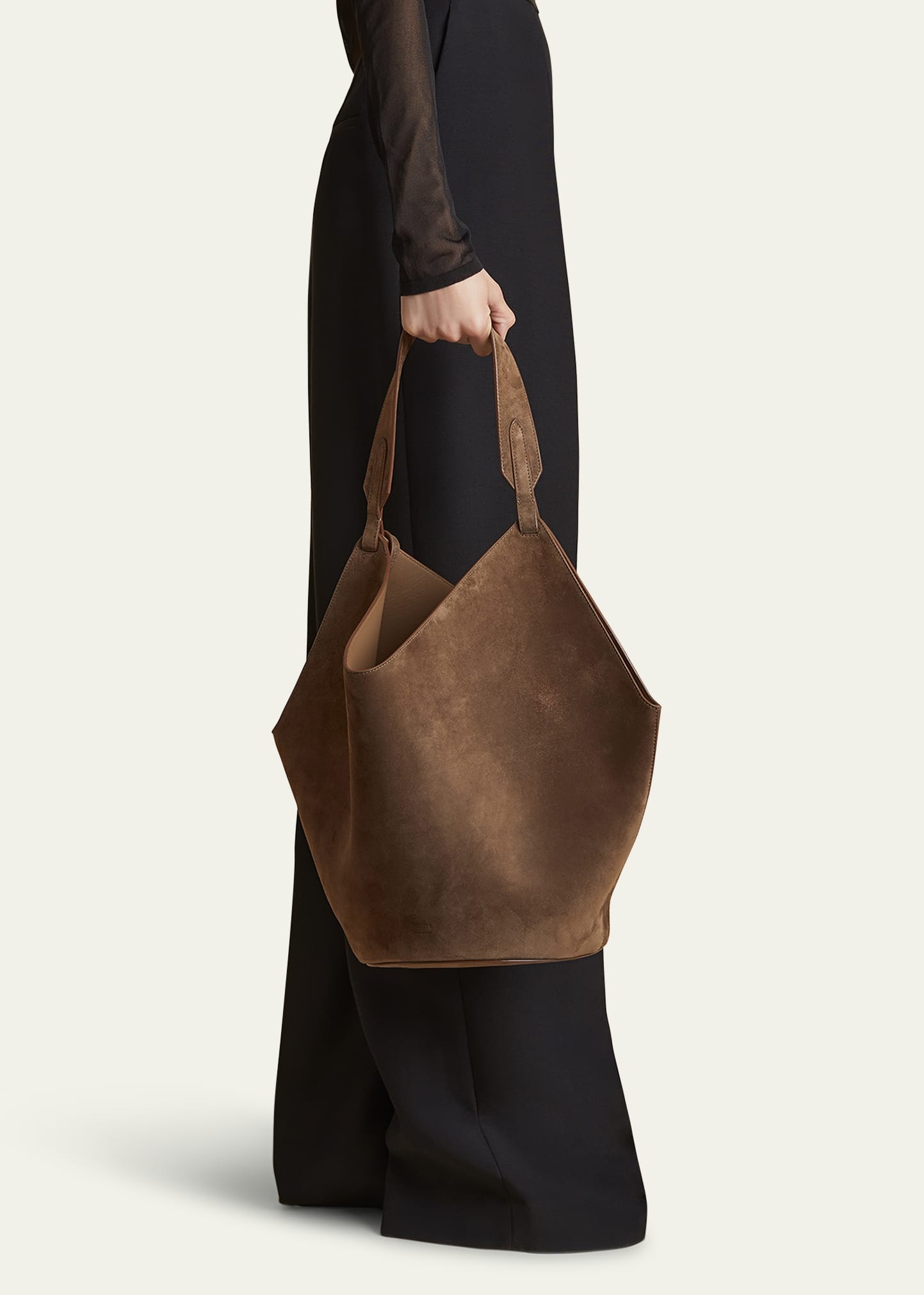 Lotus Medium Calfskin Suede Tote Bag - 4