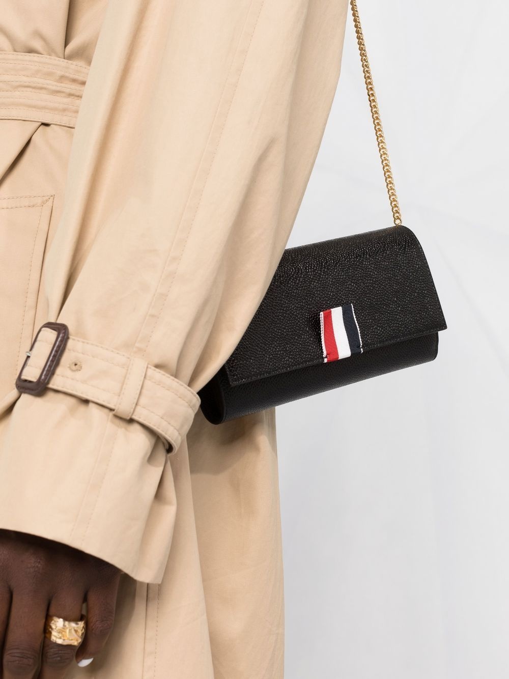 logo-patch leather shoulder bag - 3