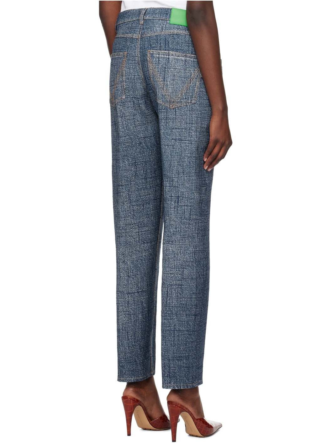 Indigo & White Printed Trousers - 3