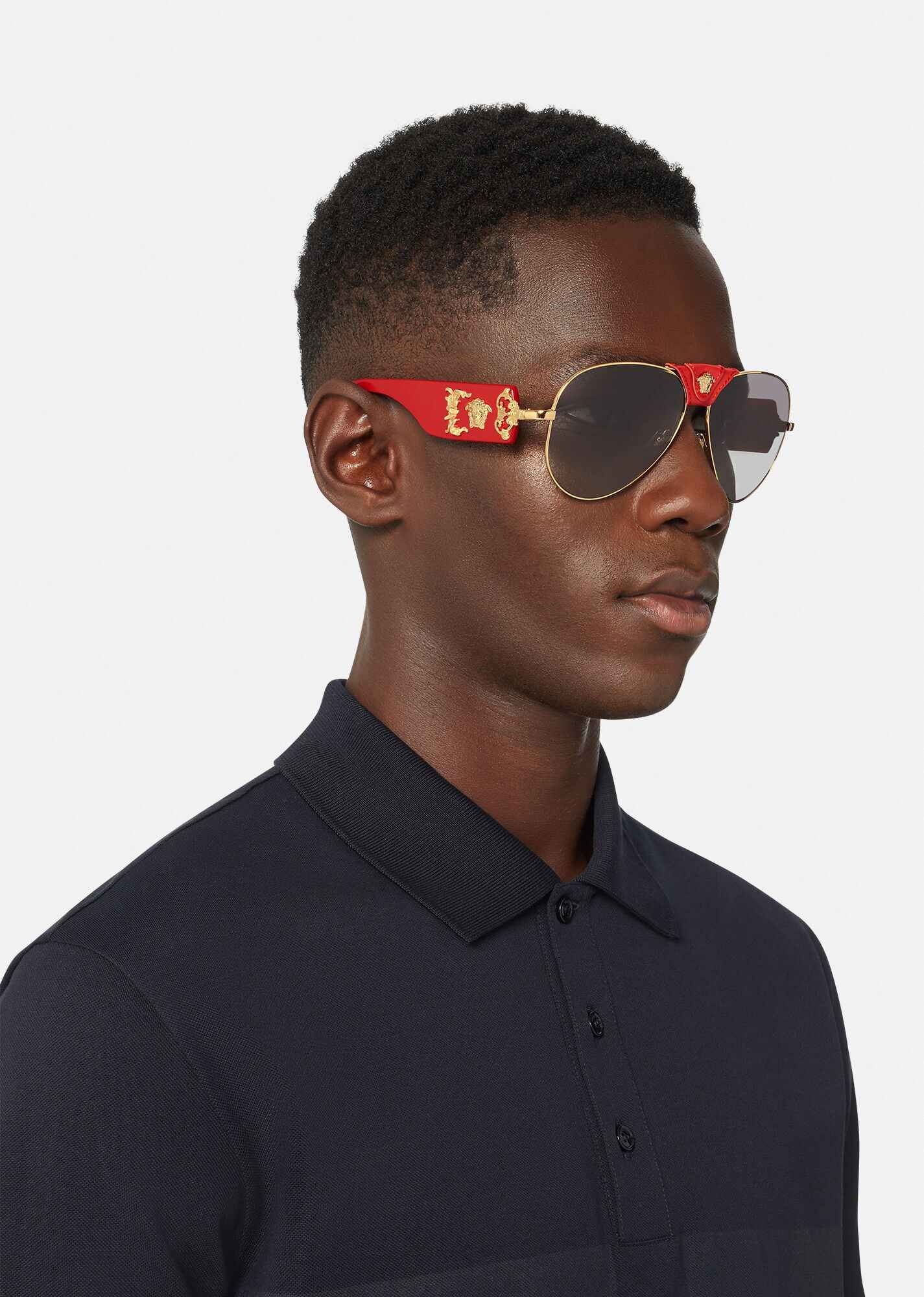 Red Baroque Pilot Sunglasses - 4