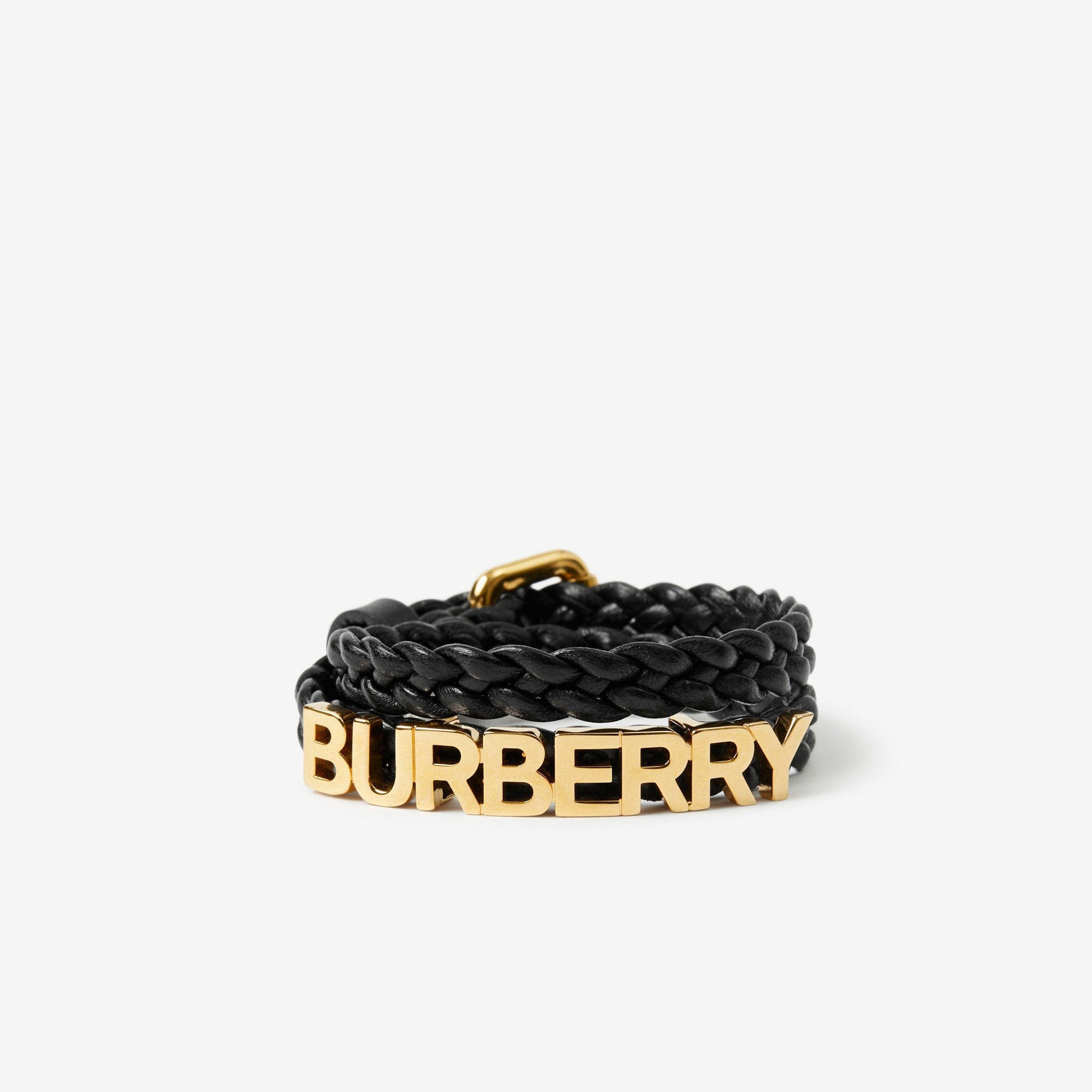 Gold-plated Logo Leather Bracelet - 1