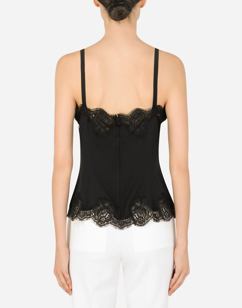 Strappy charmeuse top with lace details 3