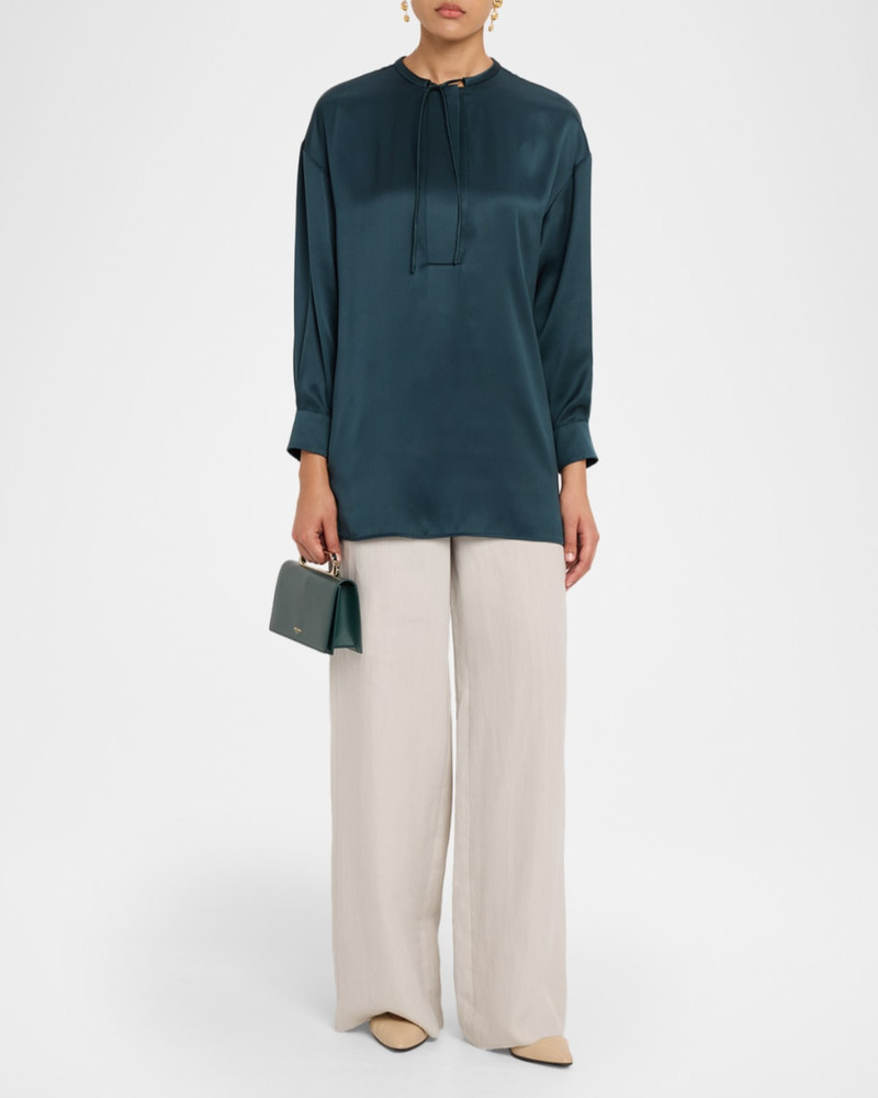GIORGIO ARMANI Linen Straight-Leg Trousers outlook