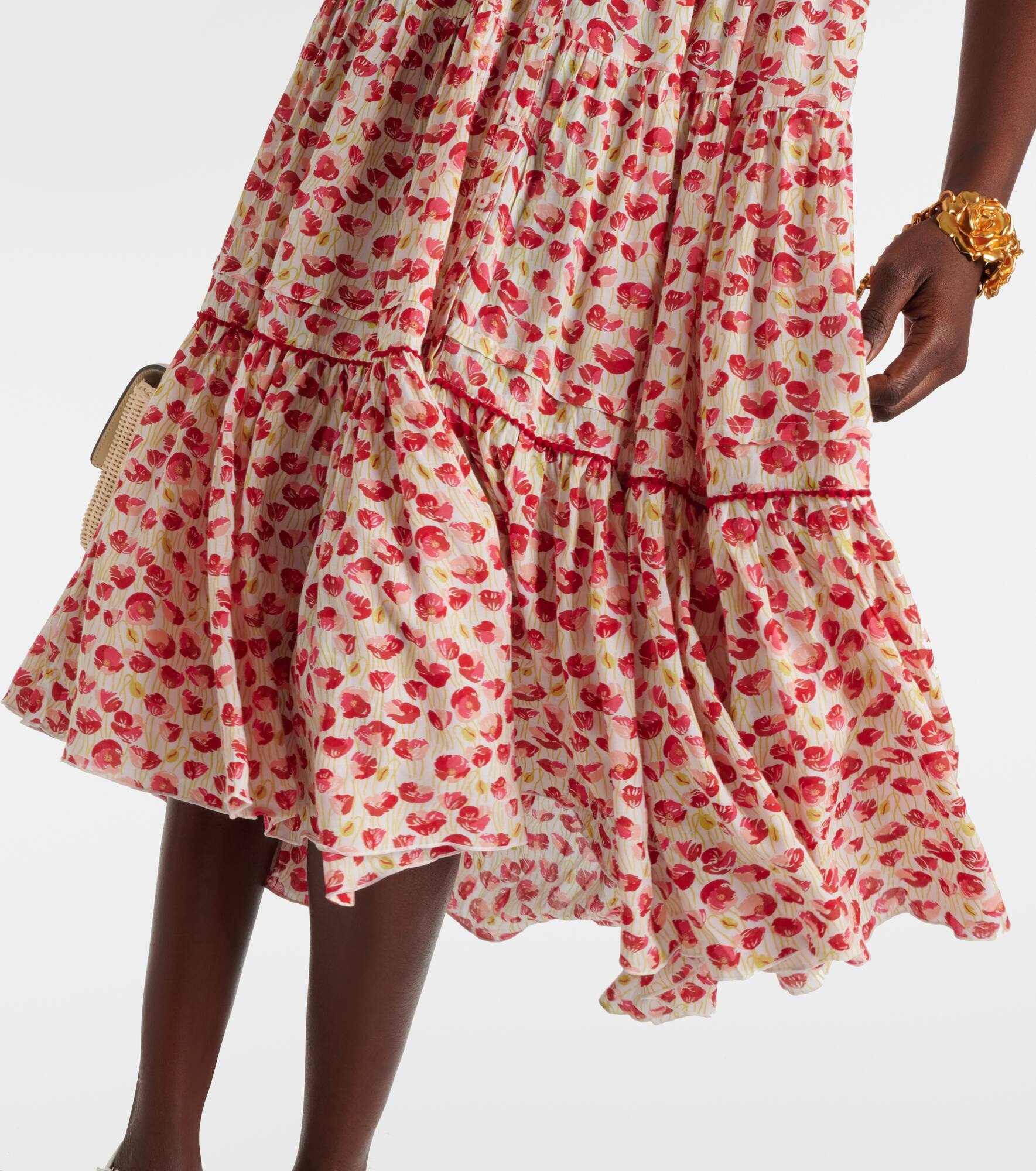 Triny polka-dot shirred midi dress - 5