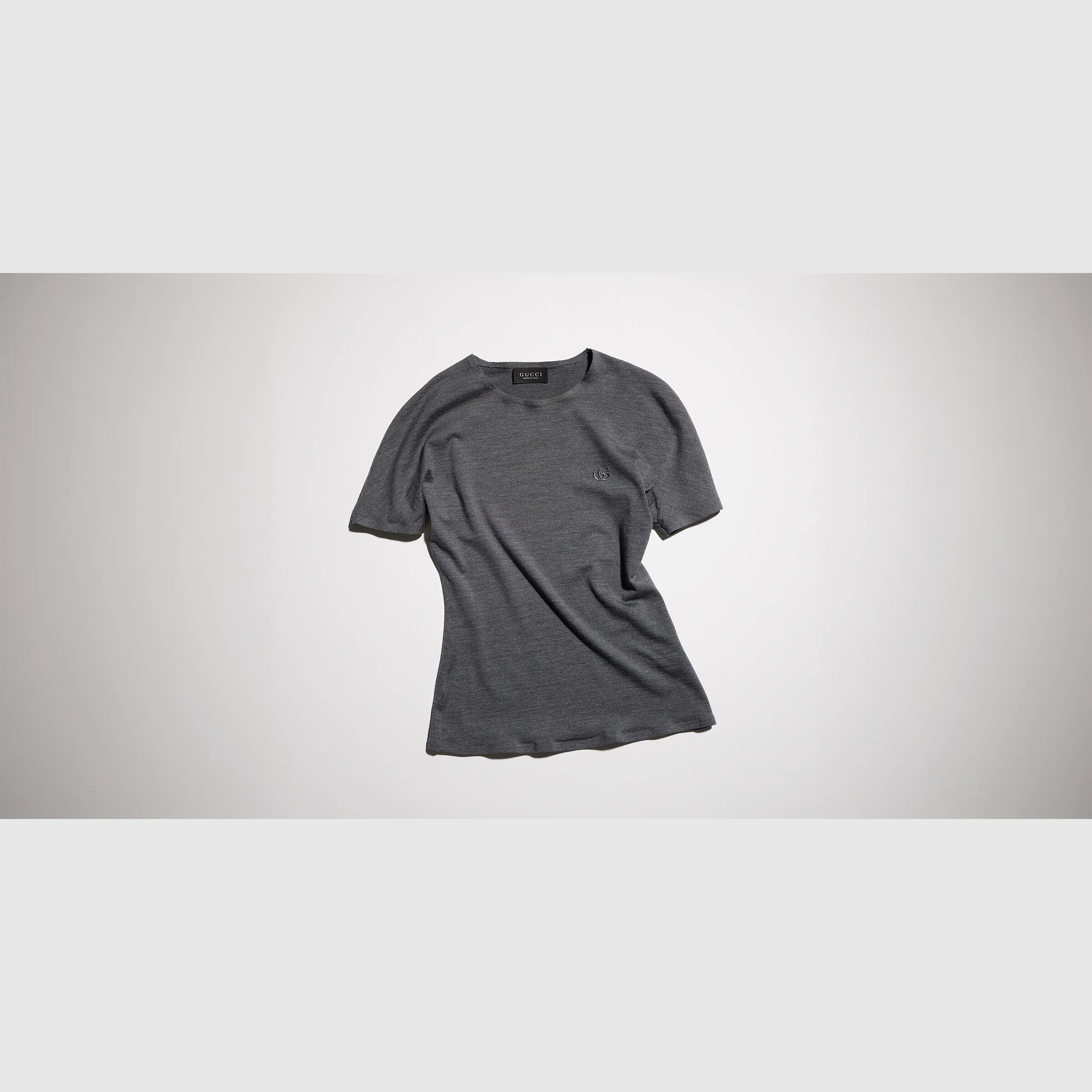 Silk jersey T-shirt with embroidery - 1