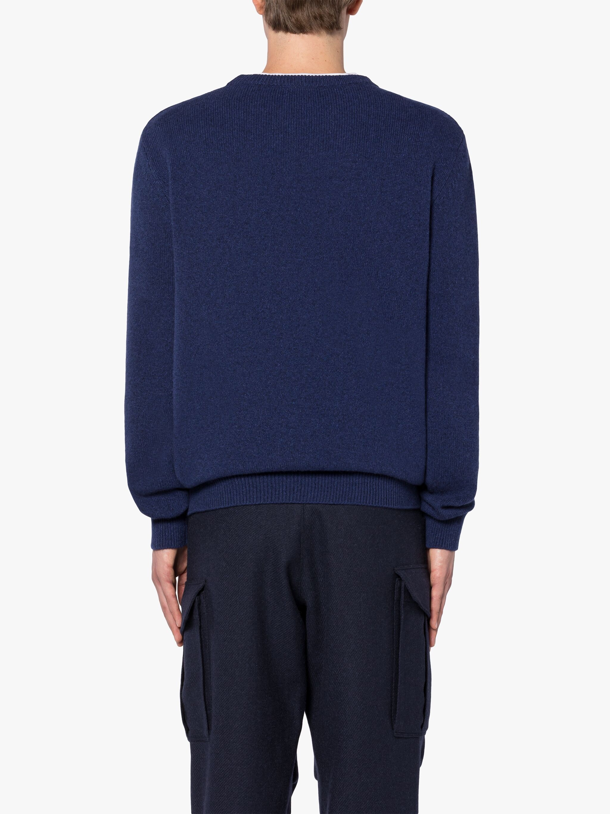 HOLKHAM NAVY CASHMERE CREWNECK SWEATER - 4