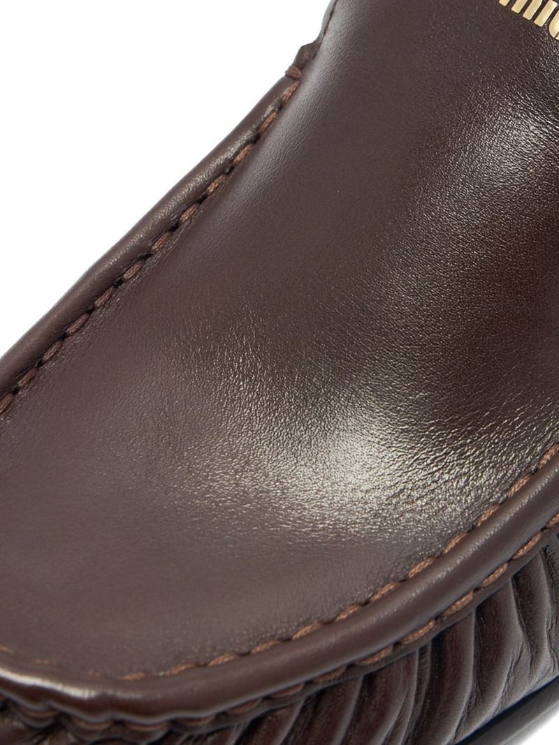 pleated-detail leather loafers 4
