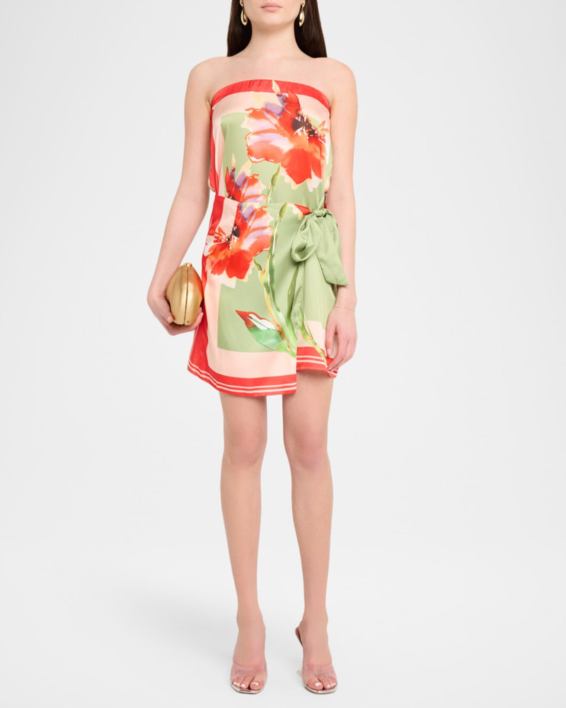 MISA Priya Satin Wrap Mini Dress outlook