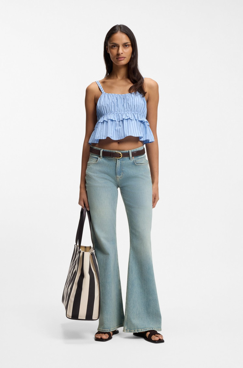 BOSS FLARED-LEG JEANS IN LIGHT-BLUE DENIM outlook