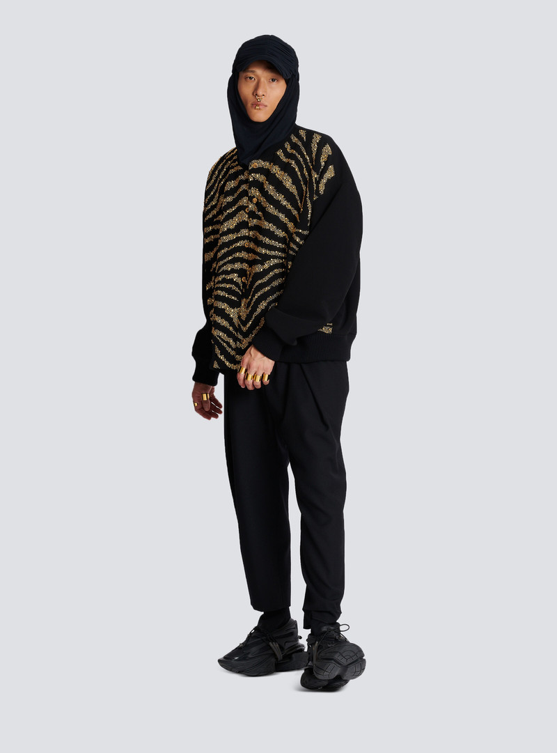 Balmain Zebra pattern bomber jacket outlook