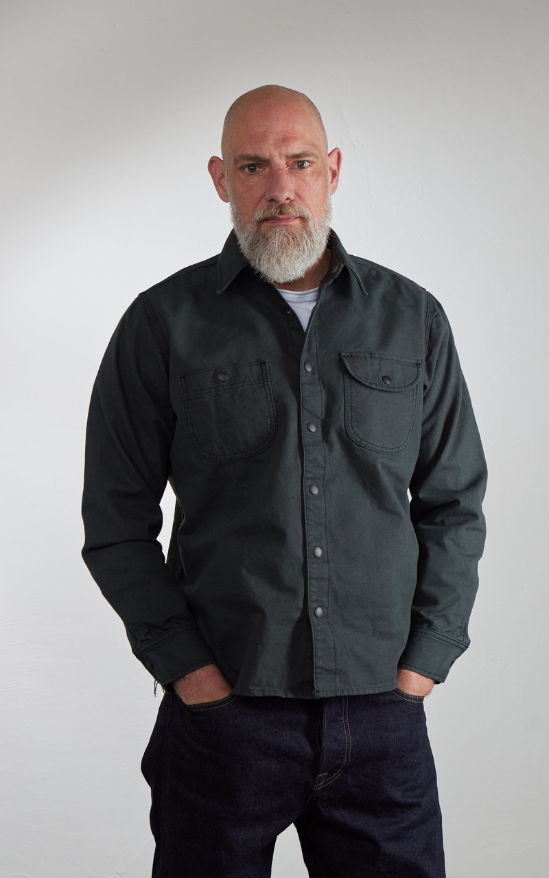 Rogue Territory ROGUE TERRITORY WORK SHIRT DYED CANVAS SELVEDGE ASH outlook