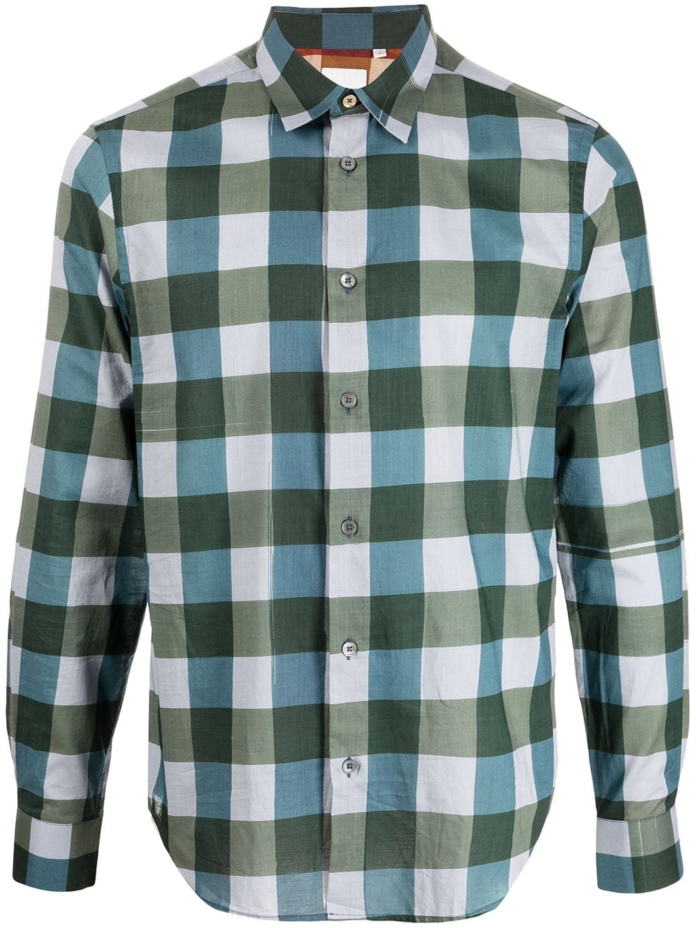 checkered-pattern long-sleeve shirt - 1