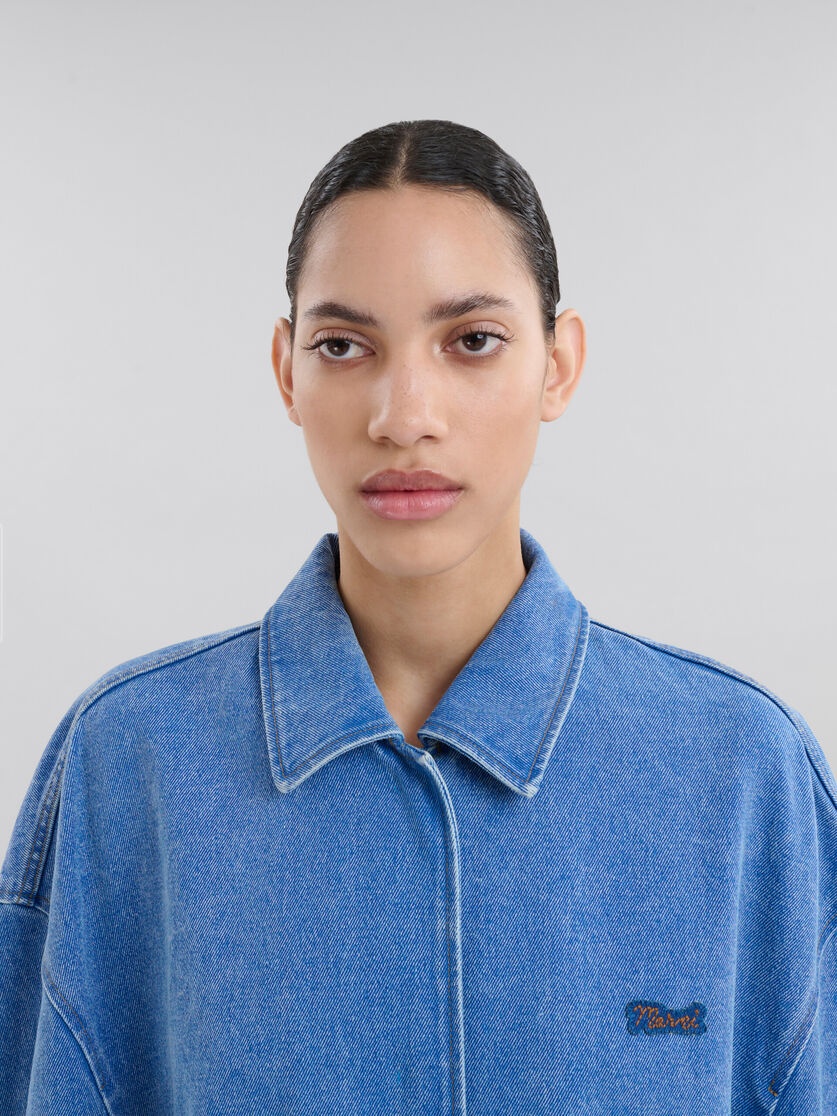 BLUE ORGANIC DENIM JACKET WITH MARNI MENDING PATCH - 4