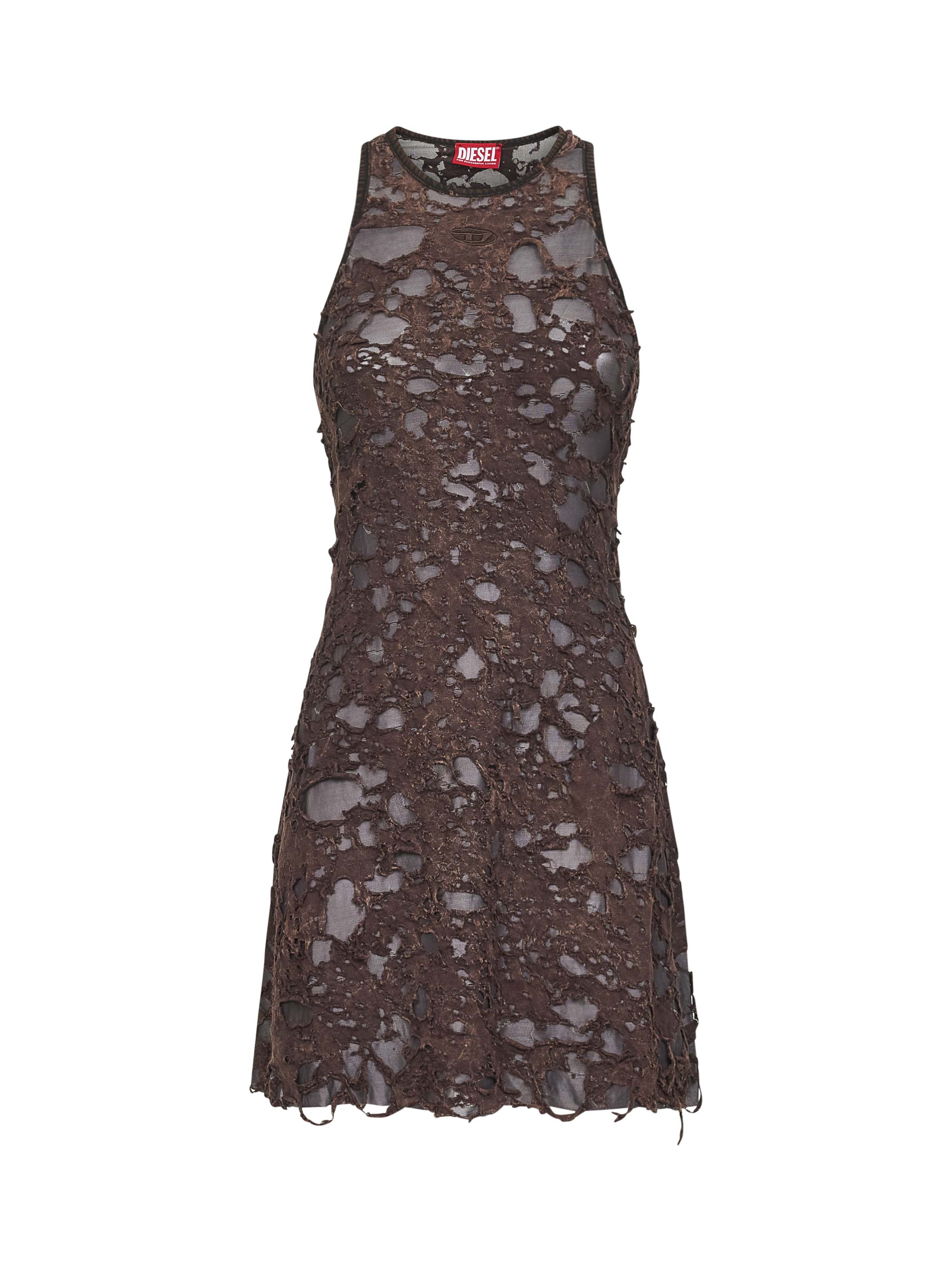 Diesel Women Brown Destroyed Jersey D-Ilmy Minidress - 1