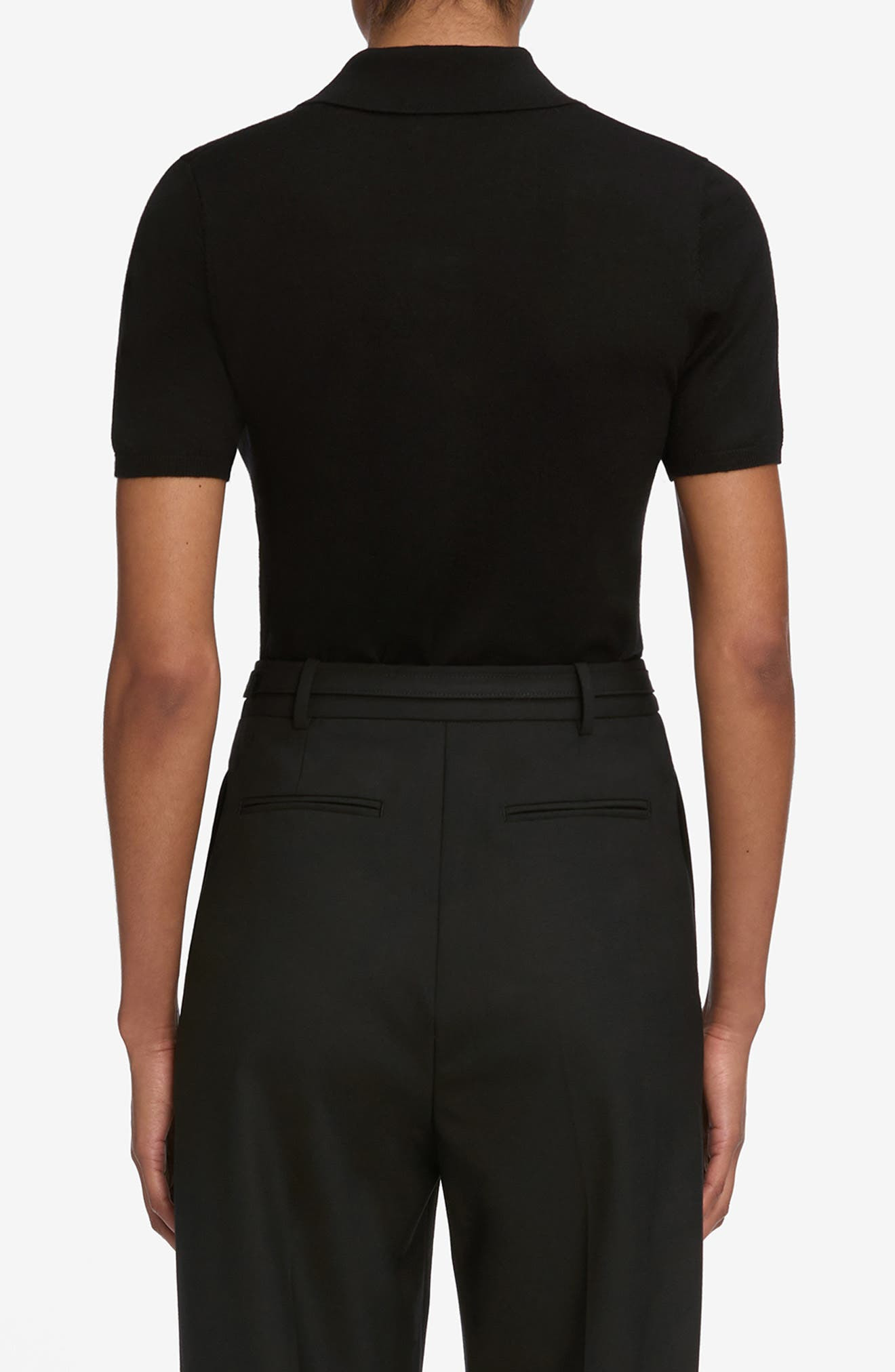FRAME The Smart Merino Wool Polo Sweater in Black at Nordstrom - 2