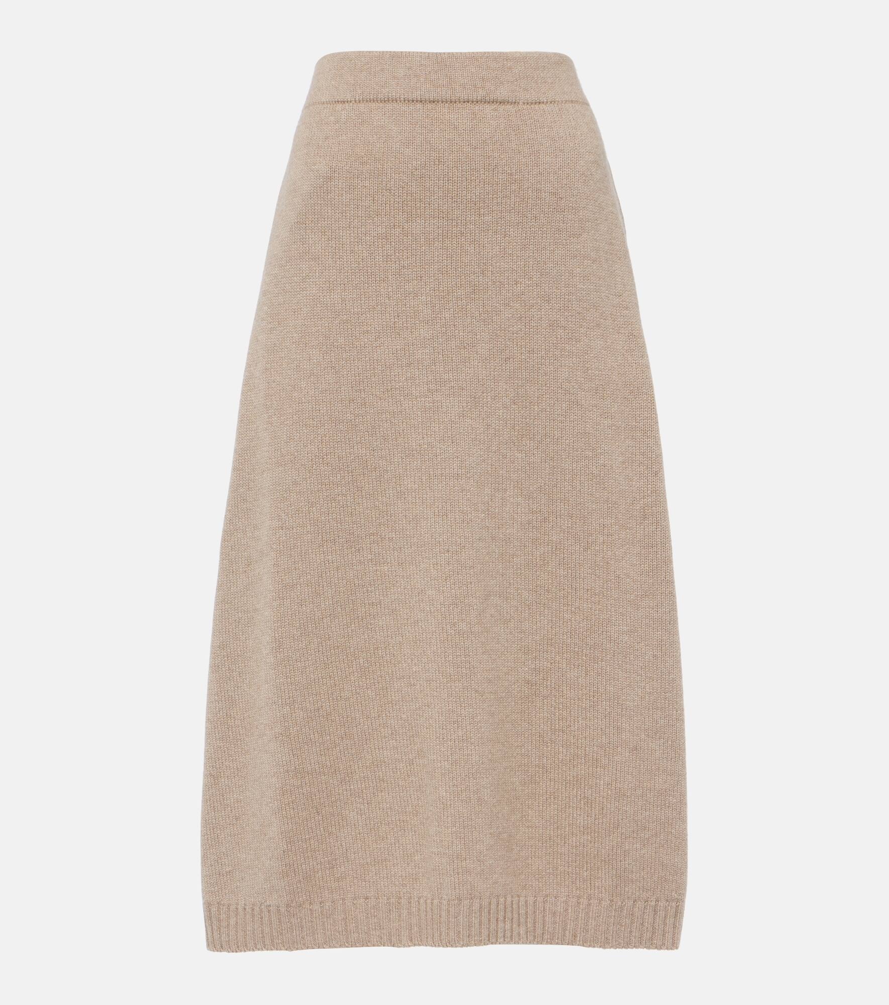 Wool and silk blend midi skirt - 1