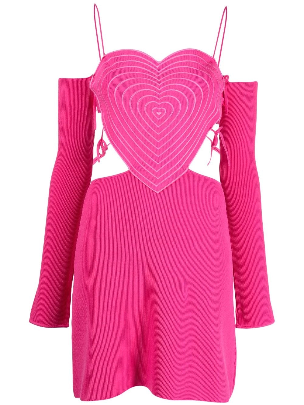 heart-shaped ribbed minidress - 1