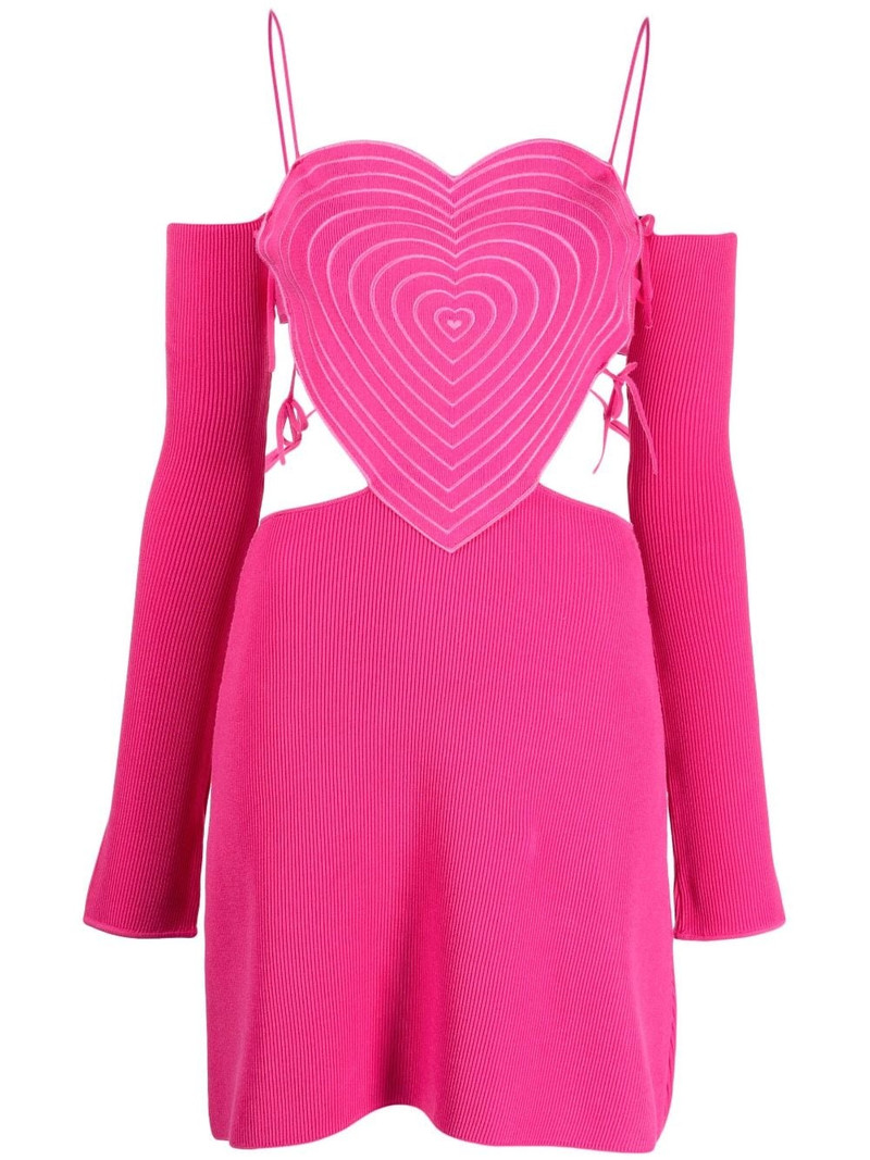 heart-shaped ribbed minidress 1