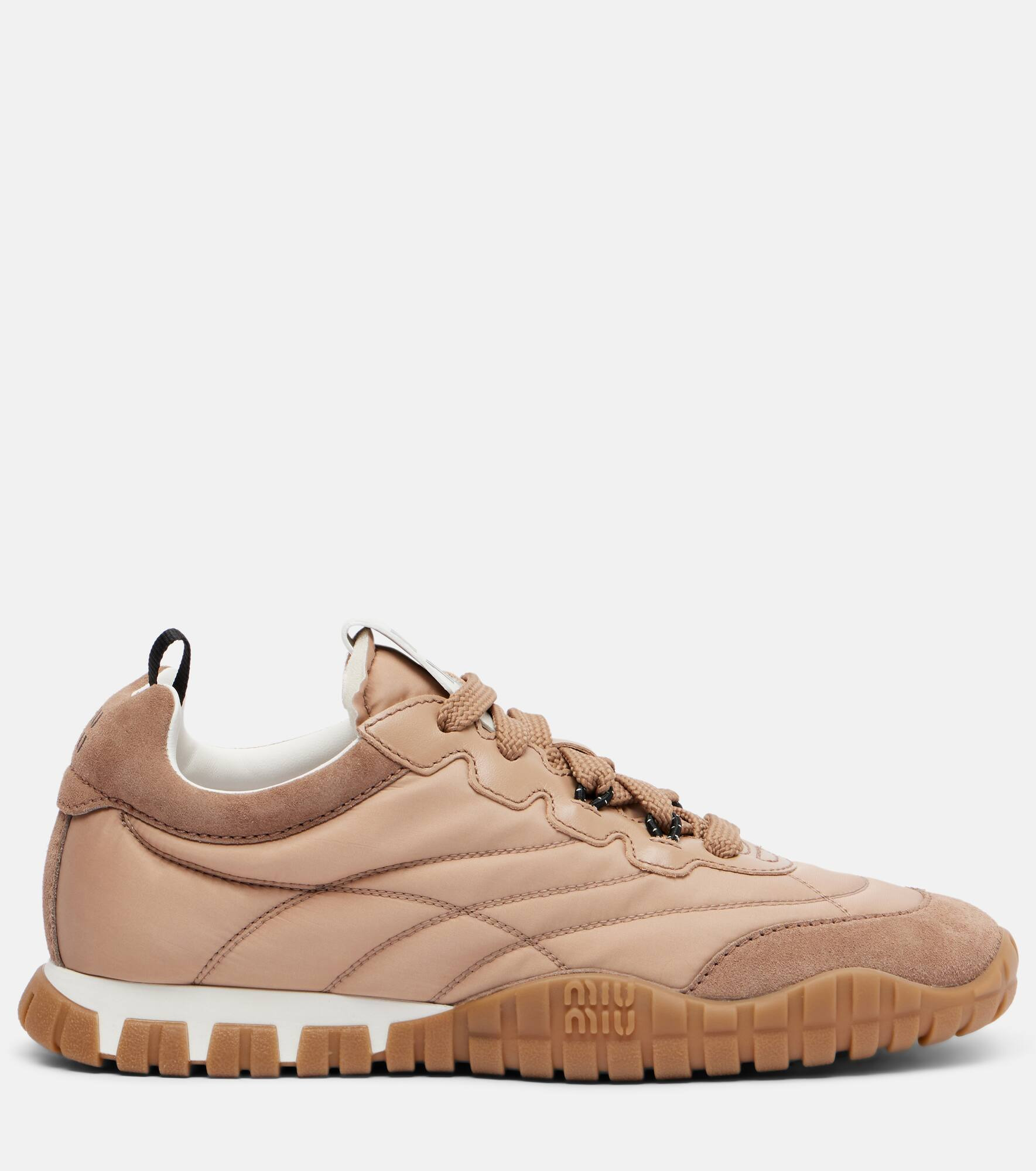 Suede-trimmed sneakers - 4