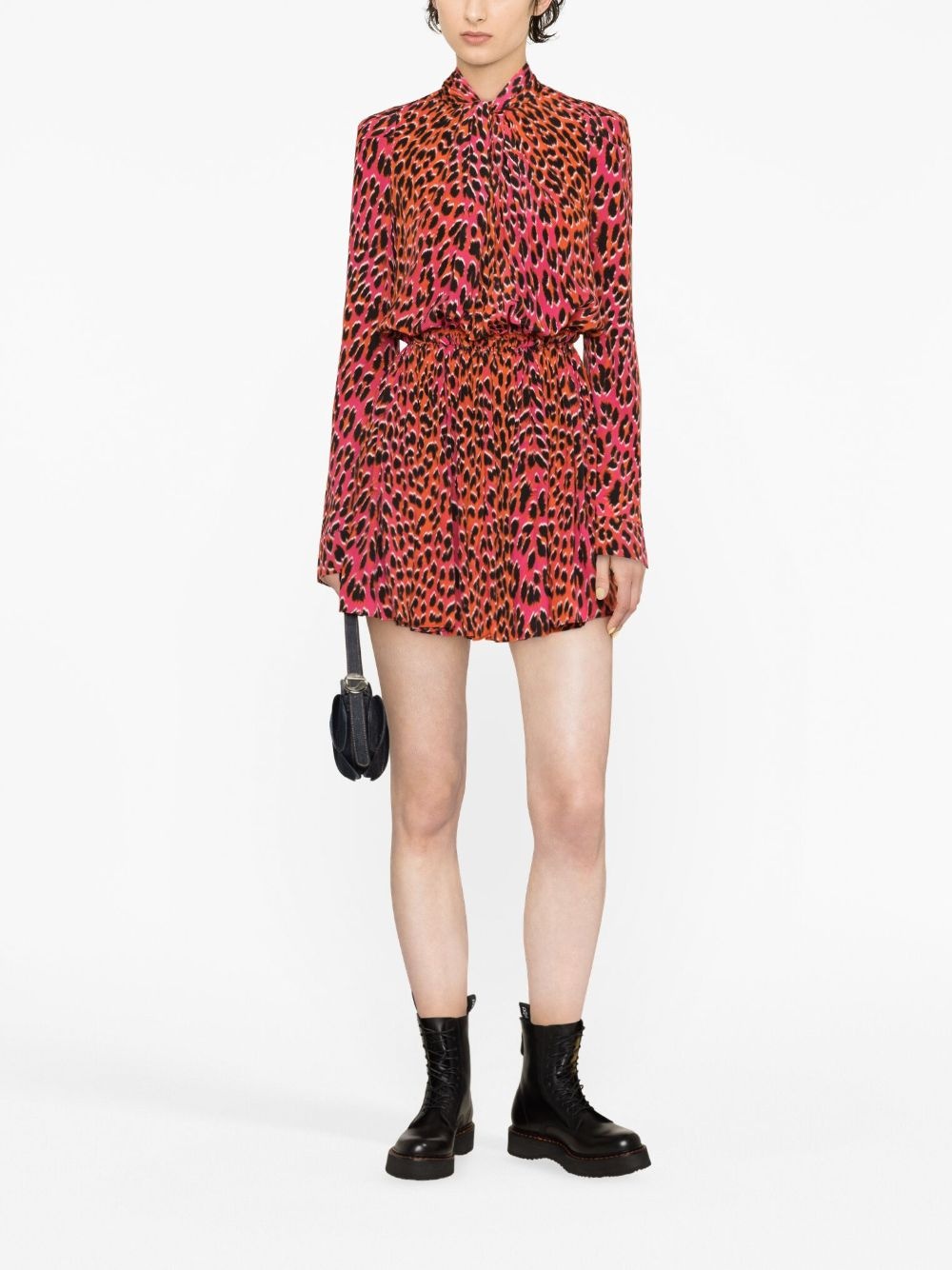 animal-print silk minidress - 2